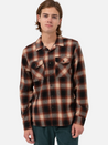 rhythm plaid ls long sleeve flannel rust black brown orange white cream pattern wool polyester blend kempt athens ga georgia men's clothing store