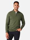 mizzen + main pro flex quarter zip sweater sage green heathered mataerial kempt athens ga georgia men's clothing store