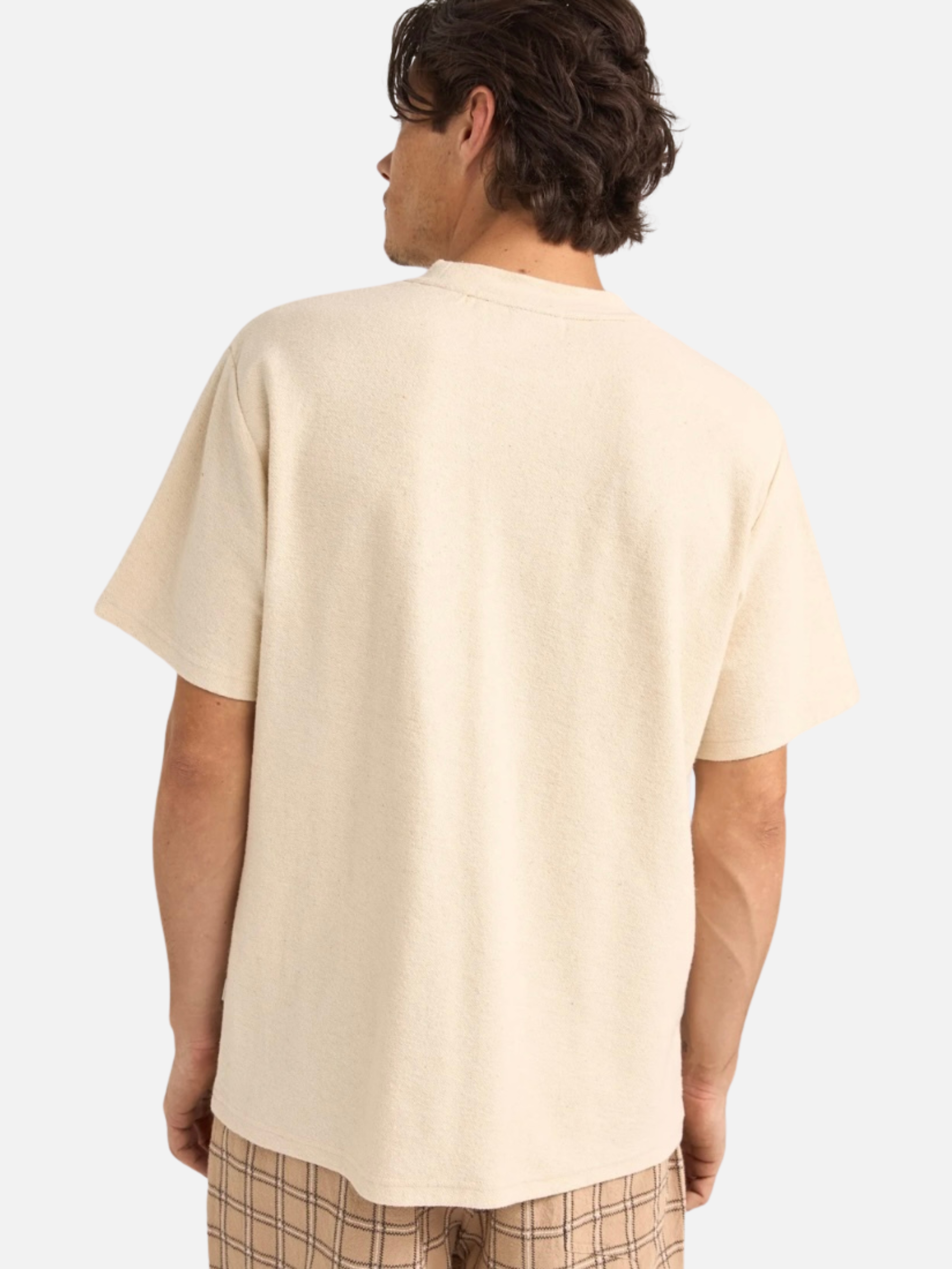 Rhythm Vintage Terry SS Short Sleeve Textured Natural Ivory Cream Tee T-Shirt Front Pocket Men’s Tops for Men Athens GA Georgia Kempt Menswear Store Near Me