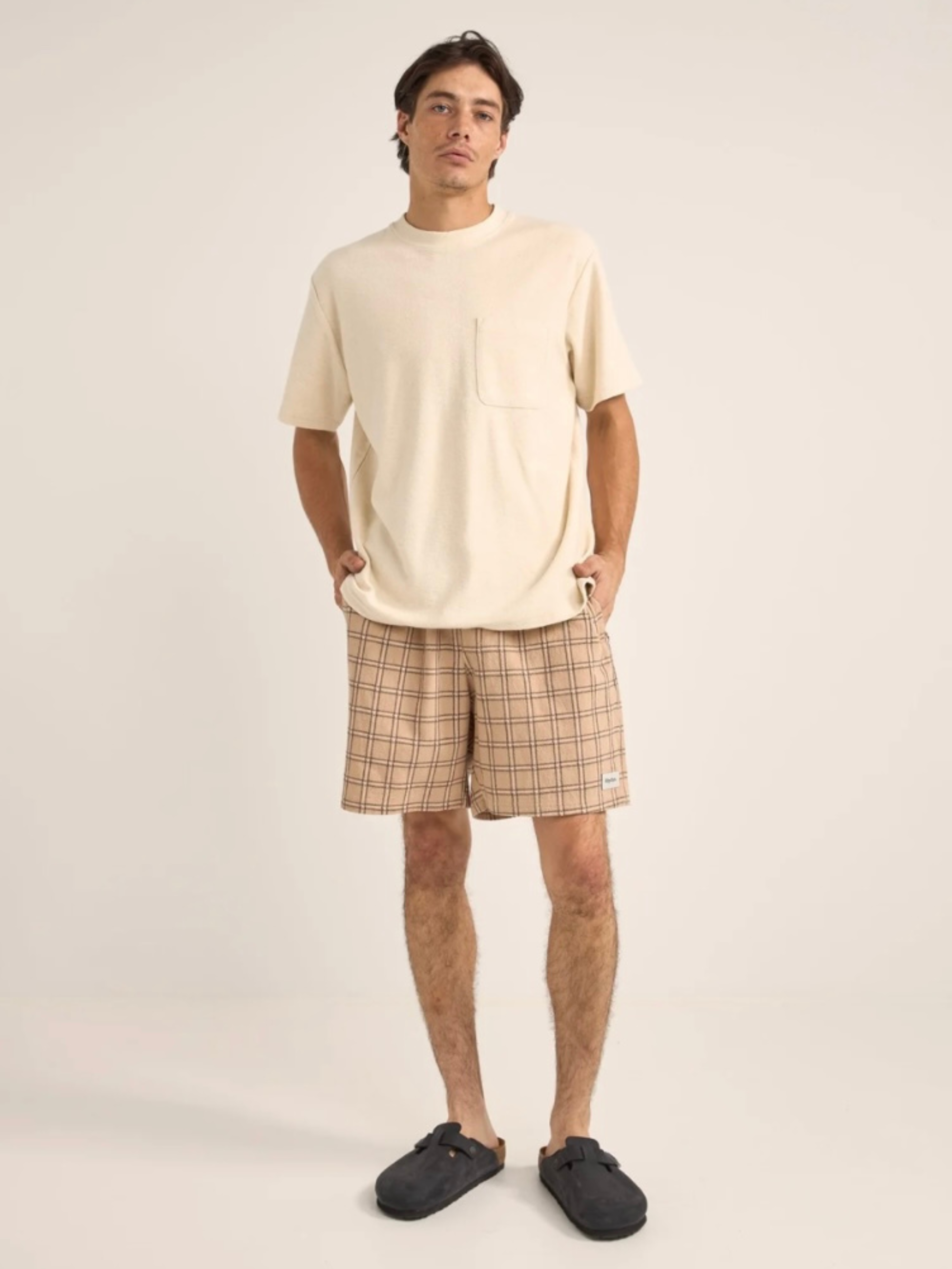 Rhythm Vintage Terry SS Short Sleeve Textured Natural Ivory Cream Tee T-Shirt Front Pocket Men’s Tops for Men Athens GA Georgia Kempt Menswear Store Near Me