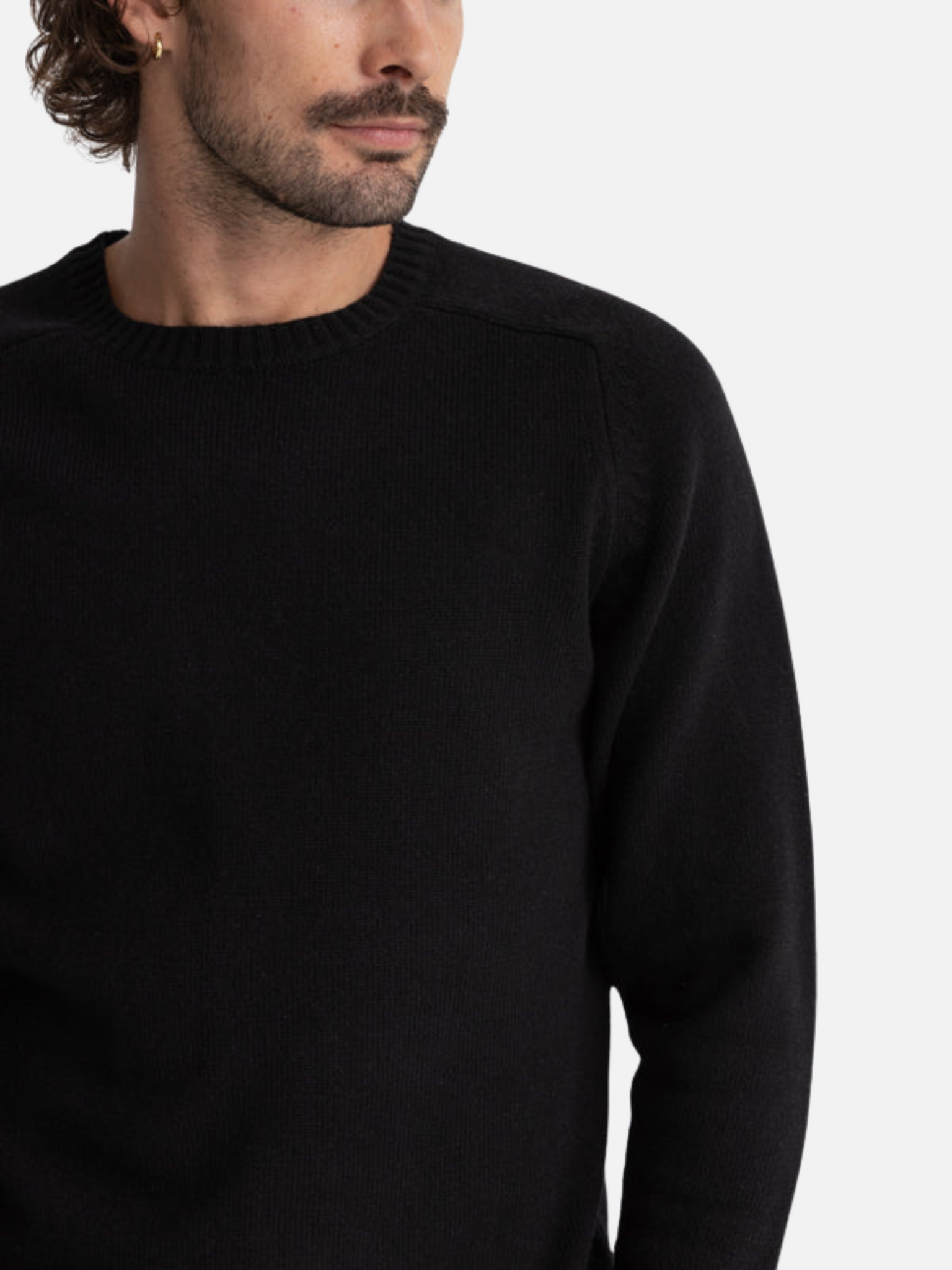 Rhythm Classic Crew Knit Knitted Sweater Men’s Top for Men Vintage Black Athens GA Georgia Kempt Menswear Store