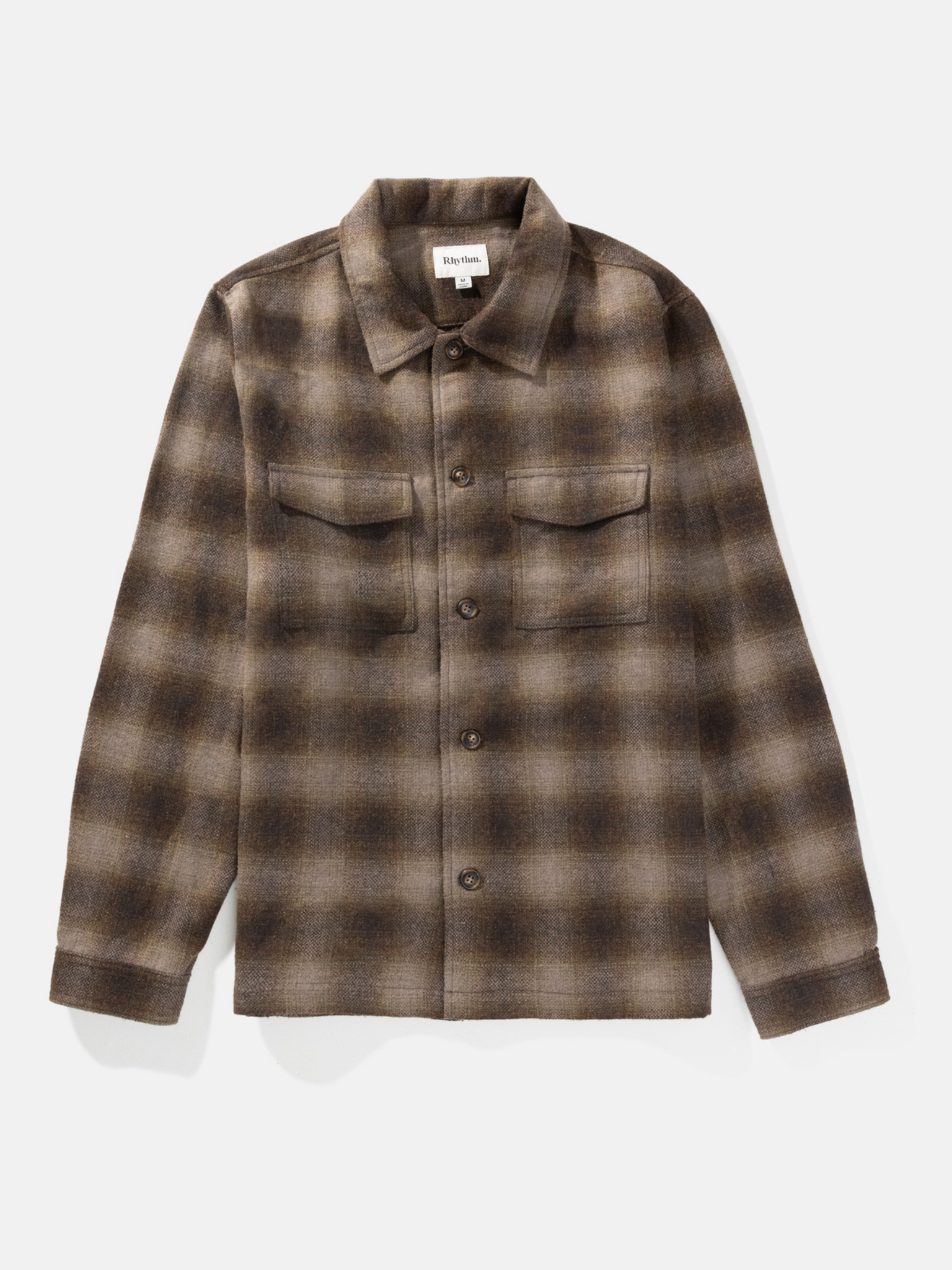Rhythm Criss Overshirt Cedar Brown Flannel Men’s Button Down Collared Front Pocket Athens Kempt Menswear Store GA Georgia 