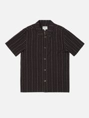 Rhythm Dakota Stripe SS Short Sleeve Shirt Button Up Collared Men’s Tops for Men Fall Winter Fashion Chocolate Brown Athens GA Georgia Kempt Menswear Store Near Me
