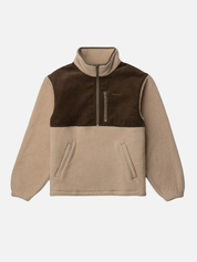 Rhythm Dune Half Zip Pullover Three Front Pockets Sherpa Fleece Texture Textured Tobacco Brown and Cream Taupe Khaki LS Long Sleeve Outerwear for Him Men’s Jackets for Men Athens GA Georgia Kempt Menswear Store Near Me