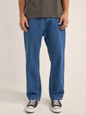 Rhythm Essential Jean Dark Wash Blue Denim Men’s Relaxed Bottoms Pants Athens GA Georgia Kempt Menswear Store Near Me