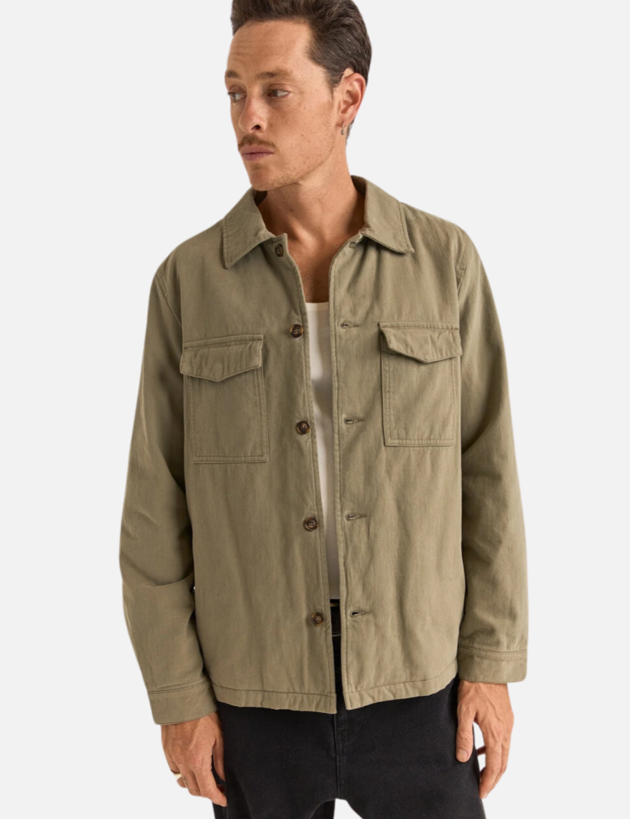 Rhythm Insulated LS Long Sleeve Overshirt Fatigue Front Pockets Collared Button Up for Men Men’s Top Athens GA Georgia Kempt Menswear Store Near Me