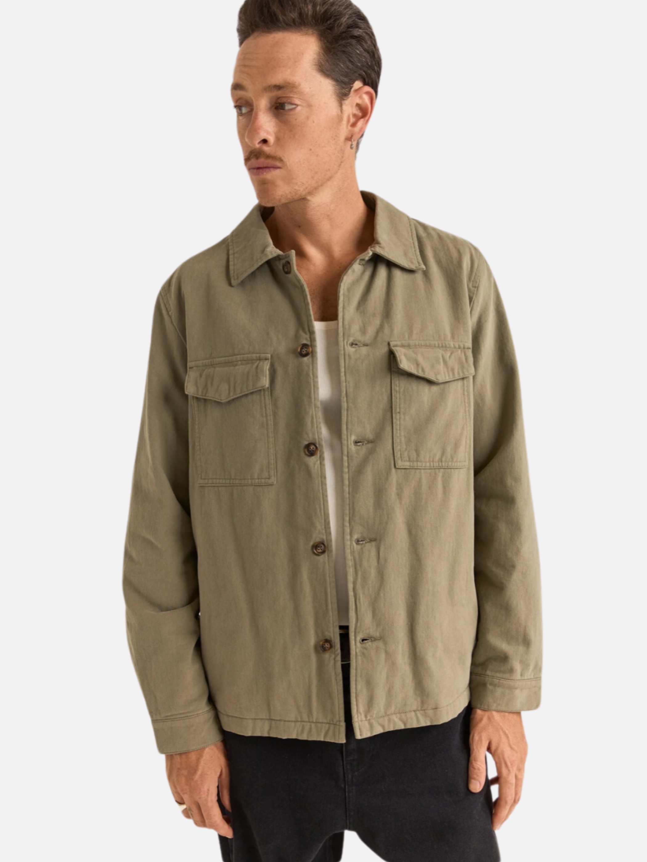 Rhythm Insulated LS Long Sleeve Overshirt Fatigue Front Pockets Collared Button Up for Men Men’s Top Athens GA Georgia Kempt Menswear Store Near Me