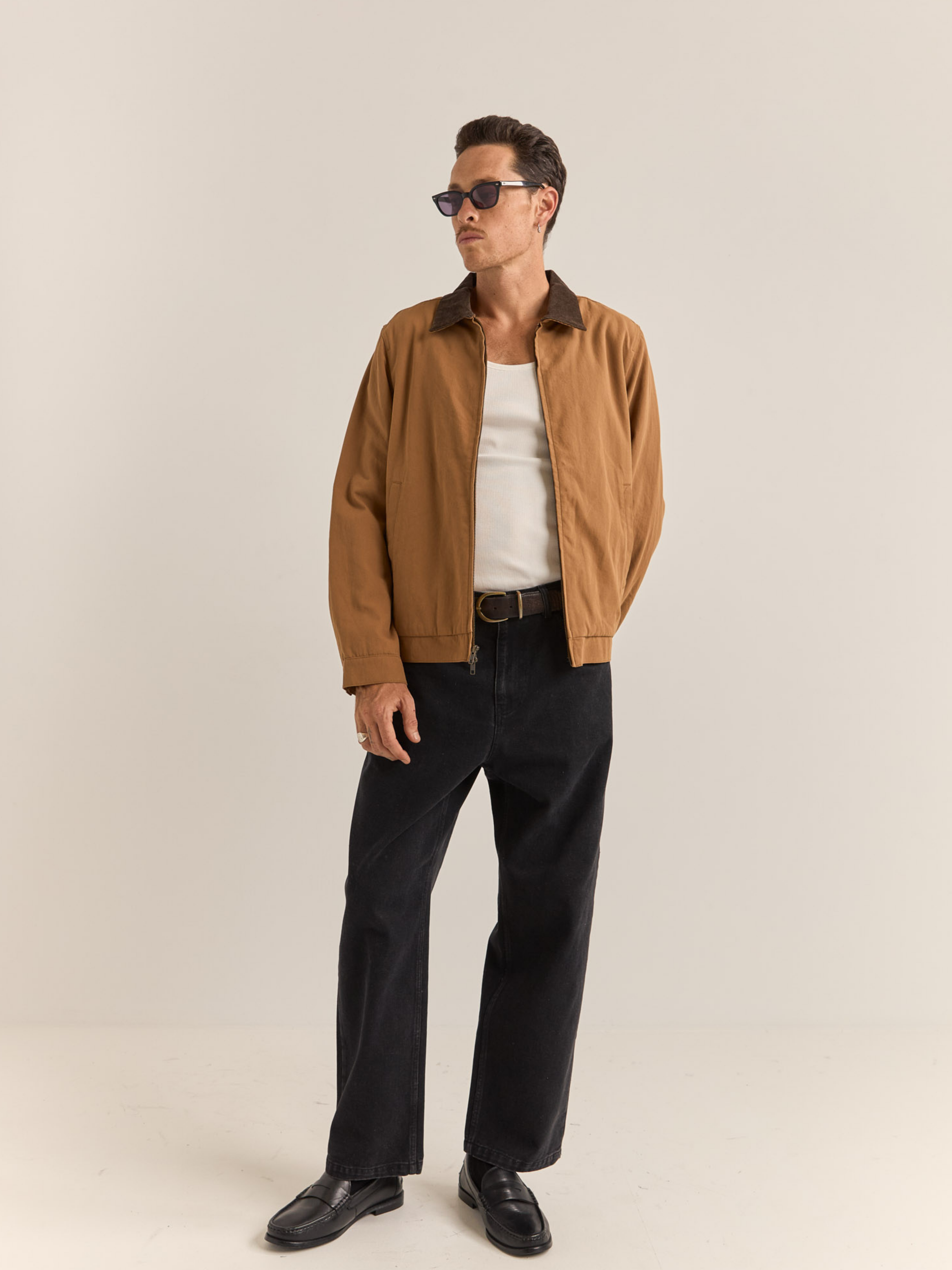 Rhythm James Jacket Tobacco Brown Collar Front Pockets Zip Up Work Jackets for Men Fall Winter Outerwear for Him Athens GA Georgia Kempt Menswear Store Near Me