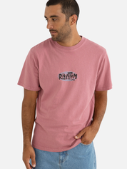 Rhythm Loop Vintage Fit Graphic Tee T-Shirt Chest Graphic Fig Pink SS Short Sleeve Men’s Tops for Men Athens GA Georgia Kempt Menswear Store Near Me