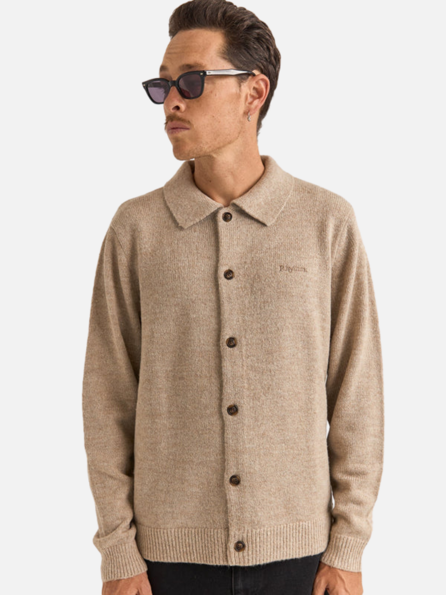 Rhythm Mohair Button Up Knit Natural Cream Cardigan Sweater Vintage Classic Men's Clothing Store Kempt Athens Georgia Menswear Accessories