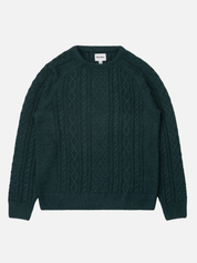Rhythm Mohair Fishermans Knit  Knitted Knitwear Sweater Cable Knit Raglan Pine Green Gem Fall Winter Men’s Tops for Men Long Sleeve LS Athens GA Georgia Kempt Menswear Store Near Me