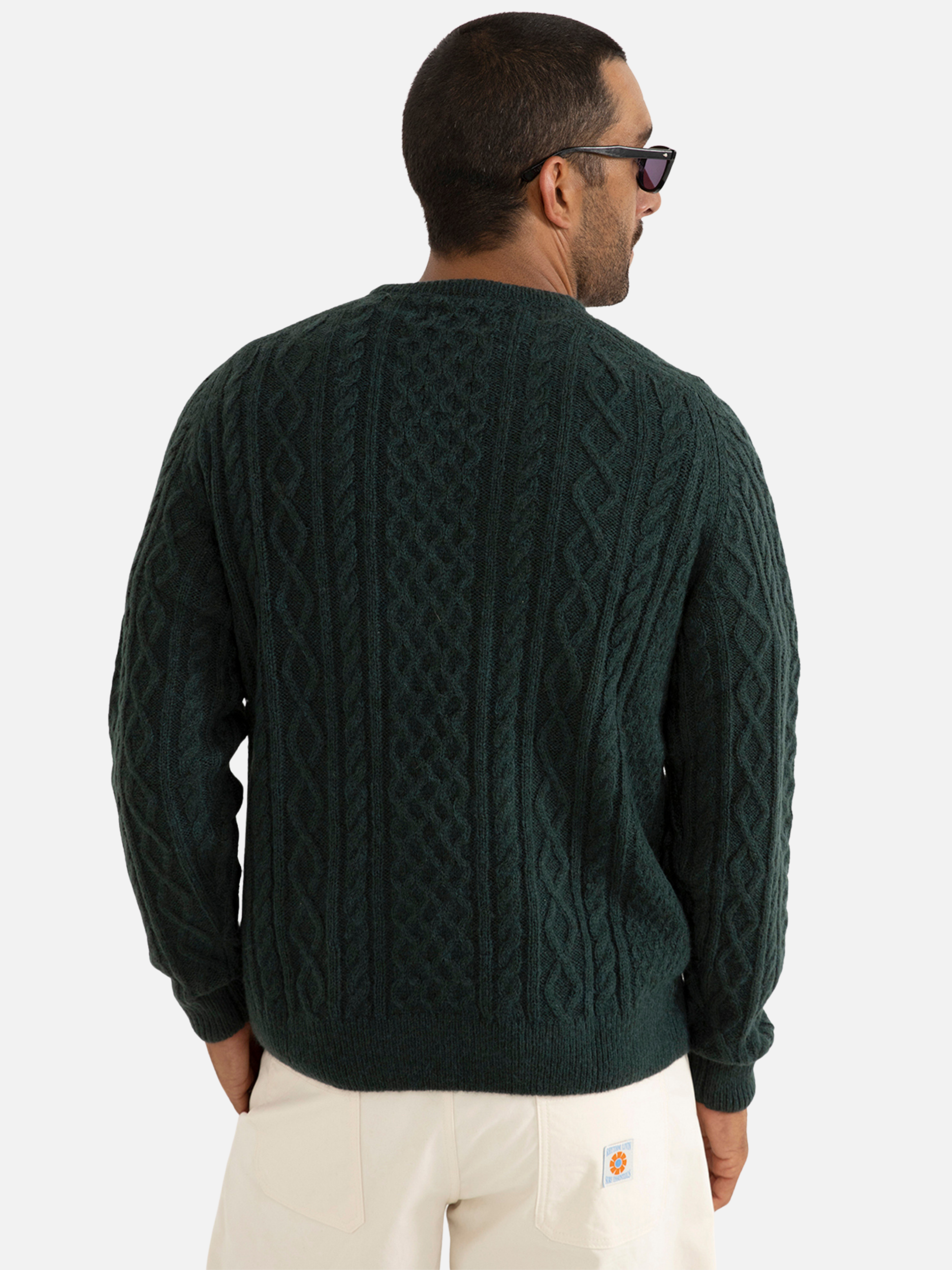 Rhythm Mohair Fishermans Knit  Knitted Knitwear Sweater Cable Knit Raglan Pine Green Gem Fall Winter Men’s Tops for Men Long Sleeve LS Athens GA Georgia Kempt Menswear Store Near Me