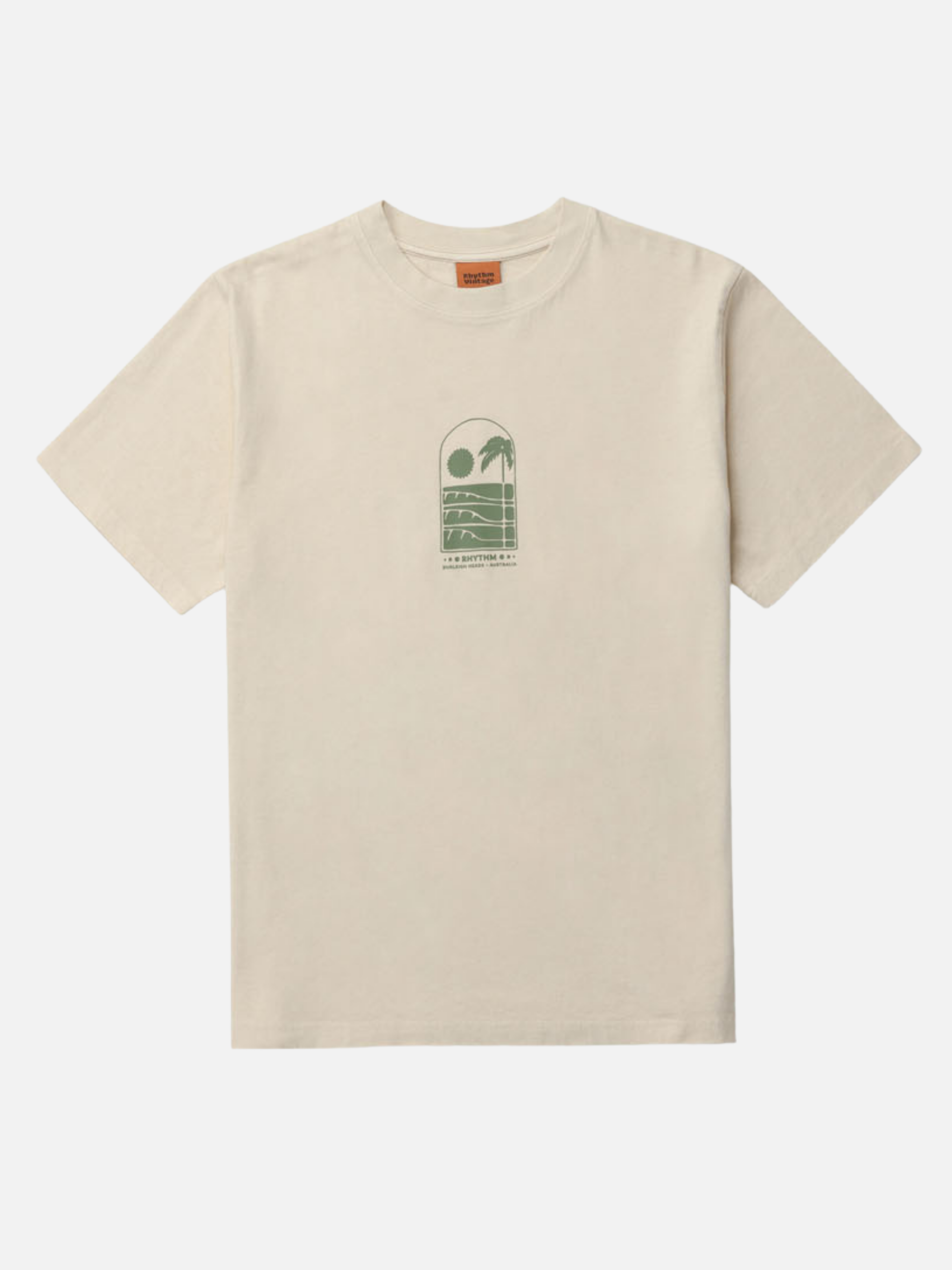 Rhythm Portal Vintage T-Shirt Graphic Tee Shirt Natural Cream Chest Print SS Short Sleeve Men’s Tops for Men Athens GA Georgia Kempt Menswear Store Near Me