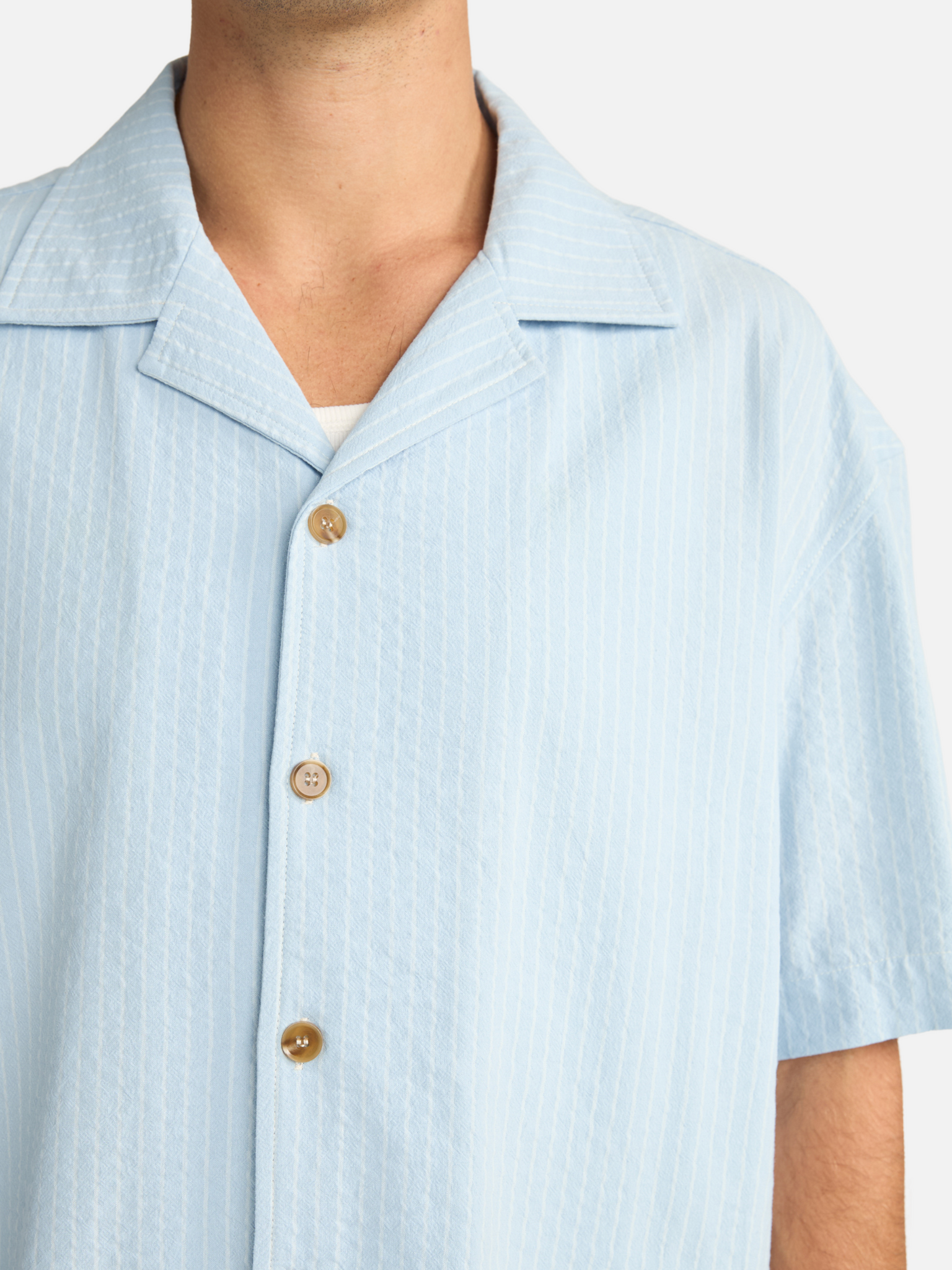 Rhythm Relaxed Check SS Shirt - Blue