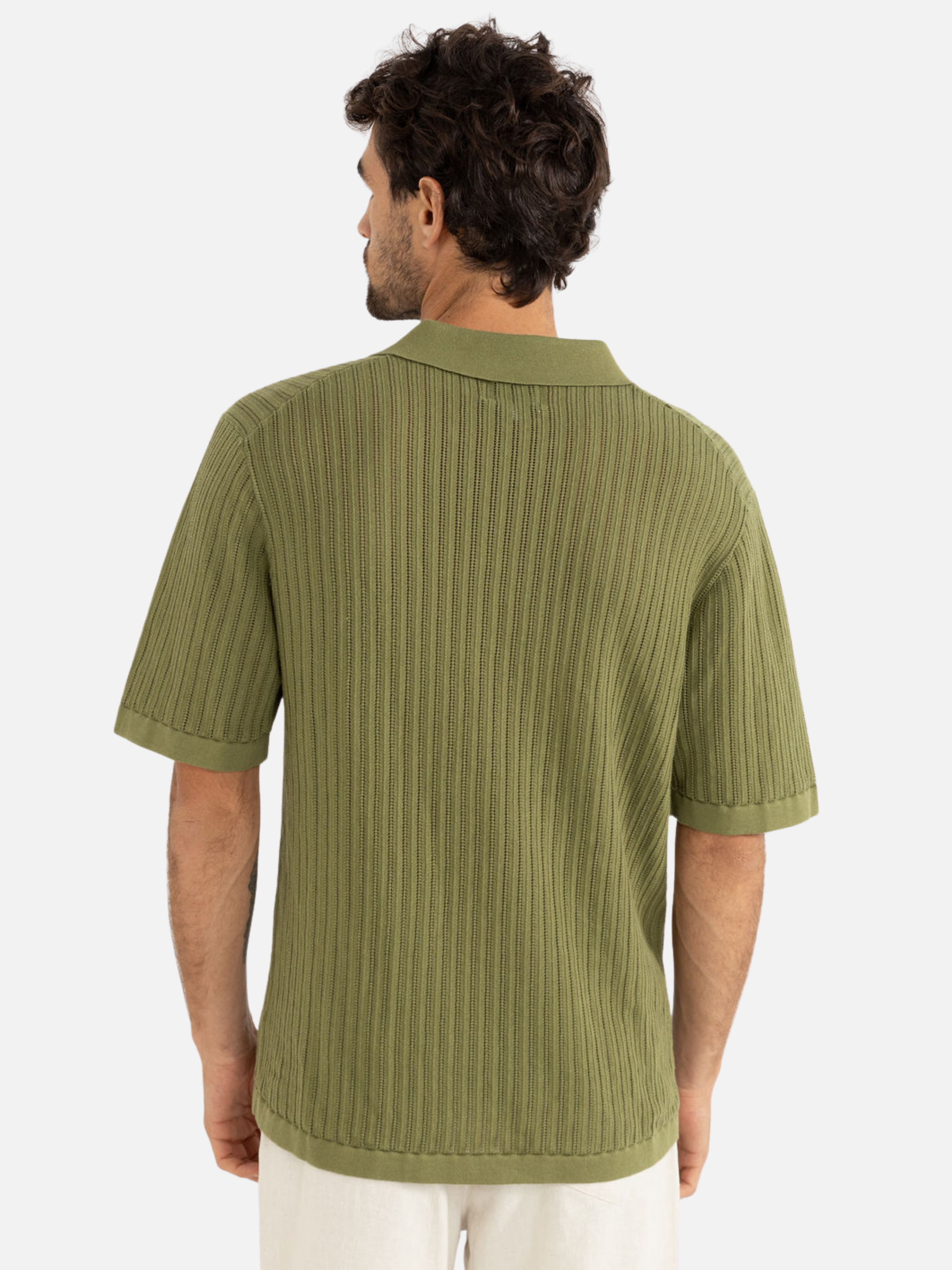 Rhythm Relaxed Knit SS Short Sleeve Knitted Polo Sage Green Collared Men’s Tops for Men Athens GA Georgia Kempt Menswear Store Near Me