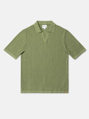Rhythm Relaxed Knit SS Short Sleeve Knitted Polo Sage Green Collared Men’s Tops for Men Athens GA Georgia Kempt Menswear Store Near Me