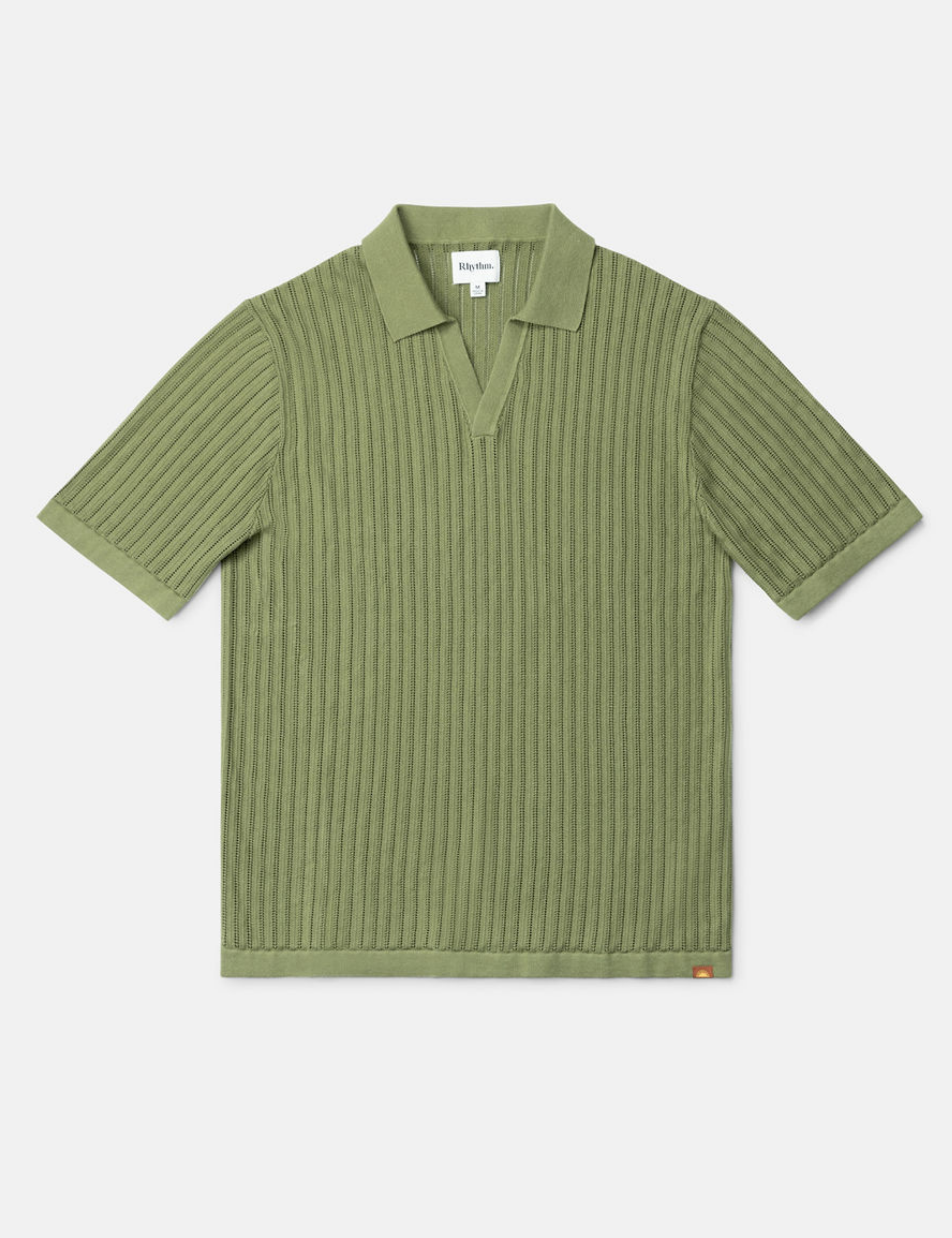 Rhythm Relaxed Knit SS Short Sleeve Knitted Polo Sage Green Collared Men’s Tops for Men Athens GA Georgia Kempt Menswear Store Near Me