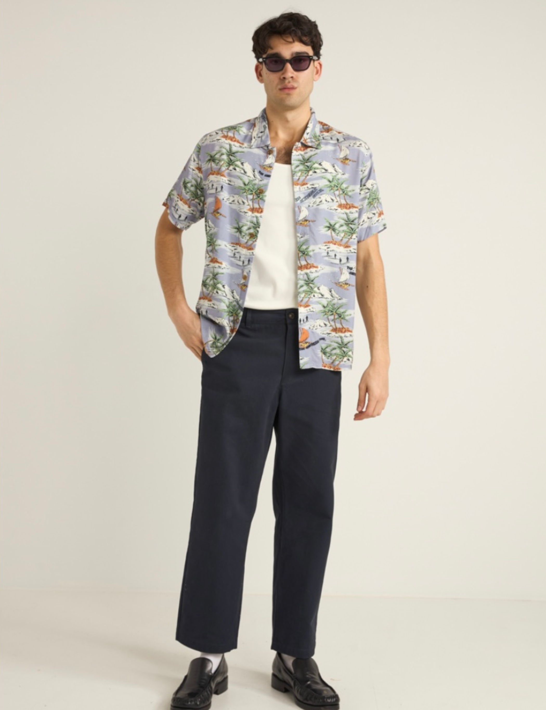 Rhythm Tropical SS Short Sleeve Shirt for Summer Collared Button Up Top for Men Men’s Vacation Style Mist Multicolor Athens GA Georgia Kempt Menswear Store Near Me
