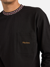 Rhythm Vintage Jac Long Sleeve T-Shirt Black Vintage Jacquard Collared Collar Athens GA Georgia Kempt Menswear Store Near Me 