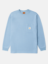 Rhythm Vintage Pocket Front LS Long Sleeve Waffle Knit Texture Knitted Men’s Tops for Men Slate Blue Grey Gray Athens GA Georgia Kempt Menswear Store Near Me