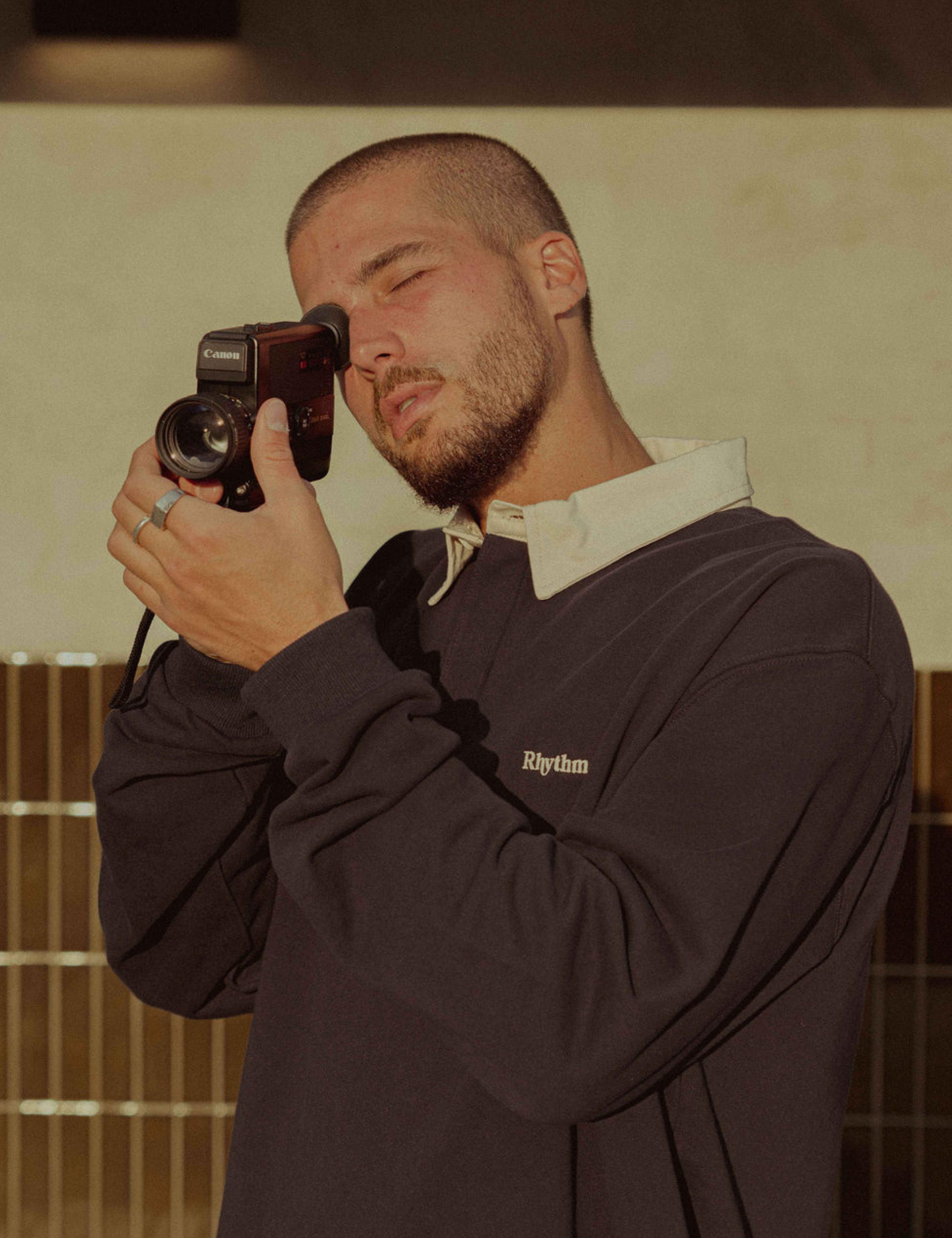 Rhythm Vintage Rugby LS Long Sleeve Polo Shirt Collared Men’s Tops for Men Indigo Blue Athens GA Georgia Kempt Menswear Store Near Me