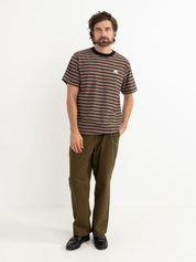 Rhythm Vintage Stripe SS Short Sleeve T-Shirt Tee Men’s Tops for Men Brown Black Cream Latte Athens GA Georgia Kempt Menswear Store Near Me