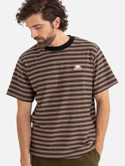 Rhythm Vintage Stripe SS Short Sleeve T-Shirt Tee Men’s Tops for Men Brown Black Cream Latte Athens GA Georgia Kempt Menswear Store Near Me