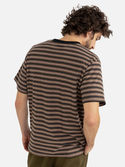 Rhythm Vintage Stripe SS Short Sleeve T-Shirt Tee Men’s Tops for Men Brown Black Cream Latte Athens GA Georgia Kempt Menswear Store Near Me