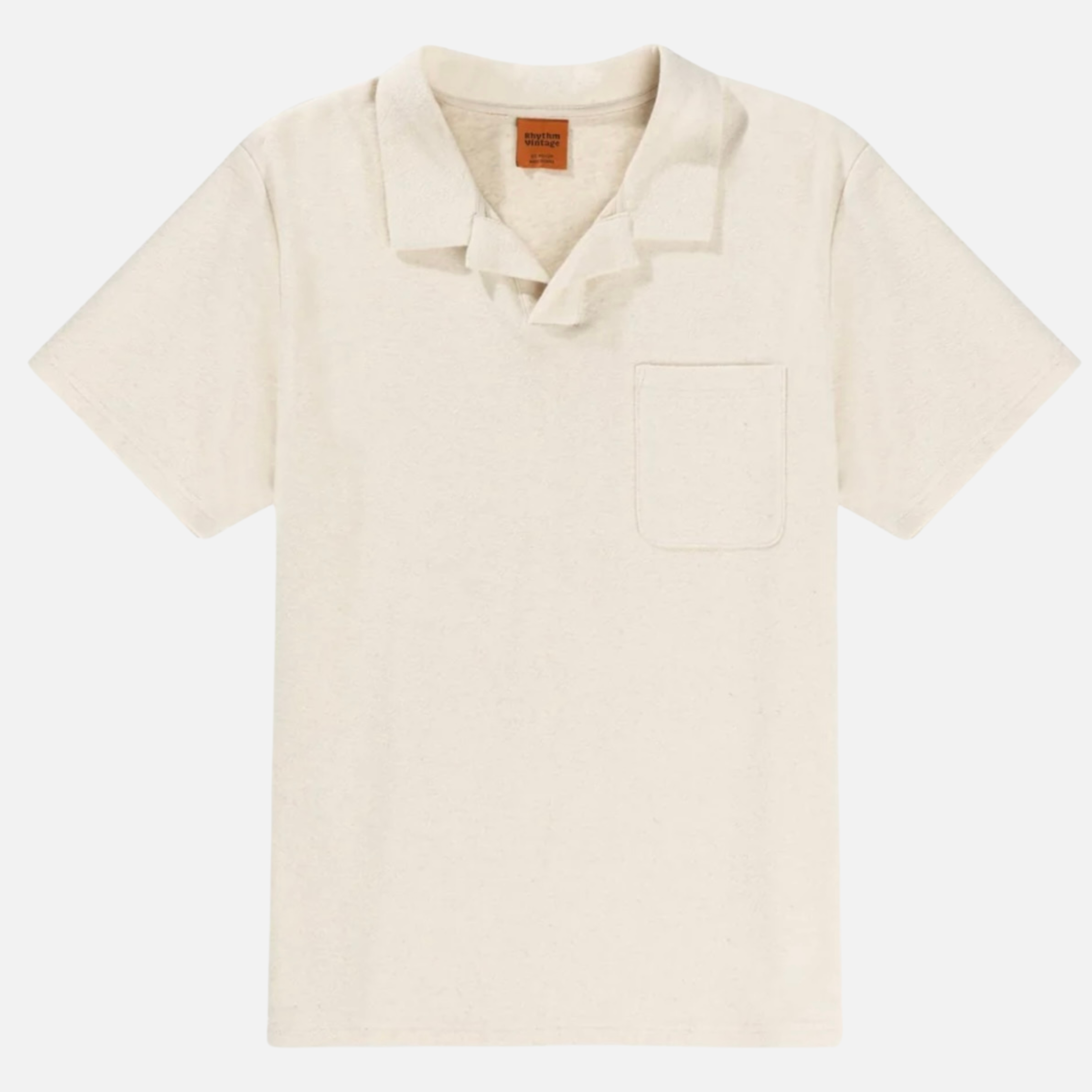 Rhythm Vintage Terry Polo Natural Off-White Cream Terrycloth Collared SS Short Sleeve Men’s Shirt Top for Men Athens GA Georgia Kempt Menswear Store Near Me