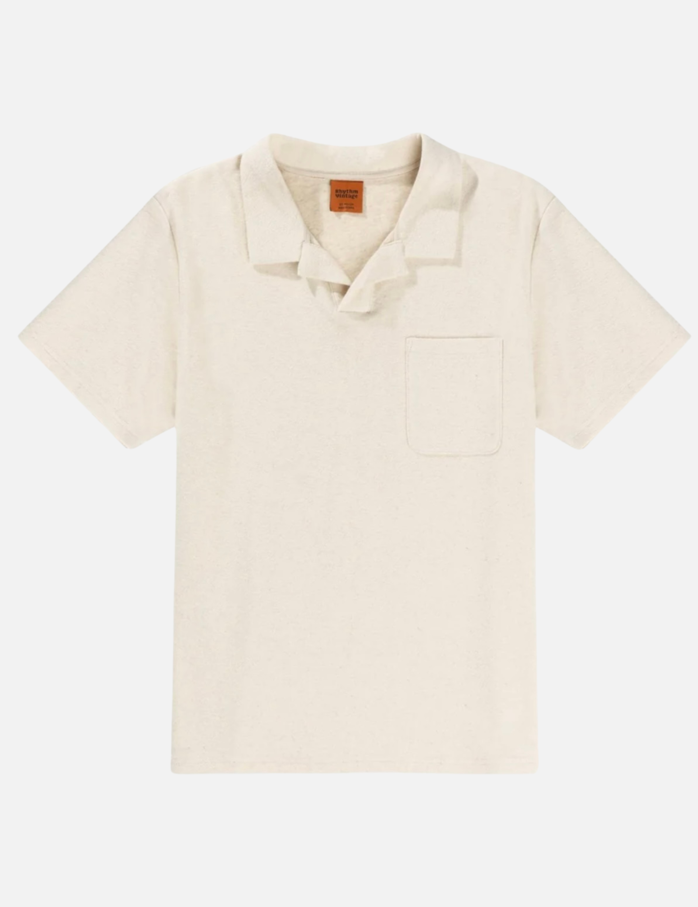 Rhythm Vintage Terry Polo Natural Off-White Cream Terrycloth Collared SS Short Sleeve Men’s Shirt Top for Men Athens GA Georgia Kempt Menswear Store Near Me