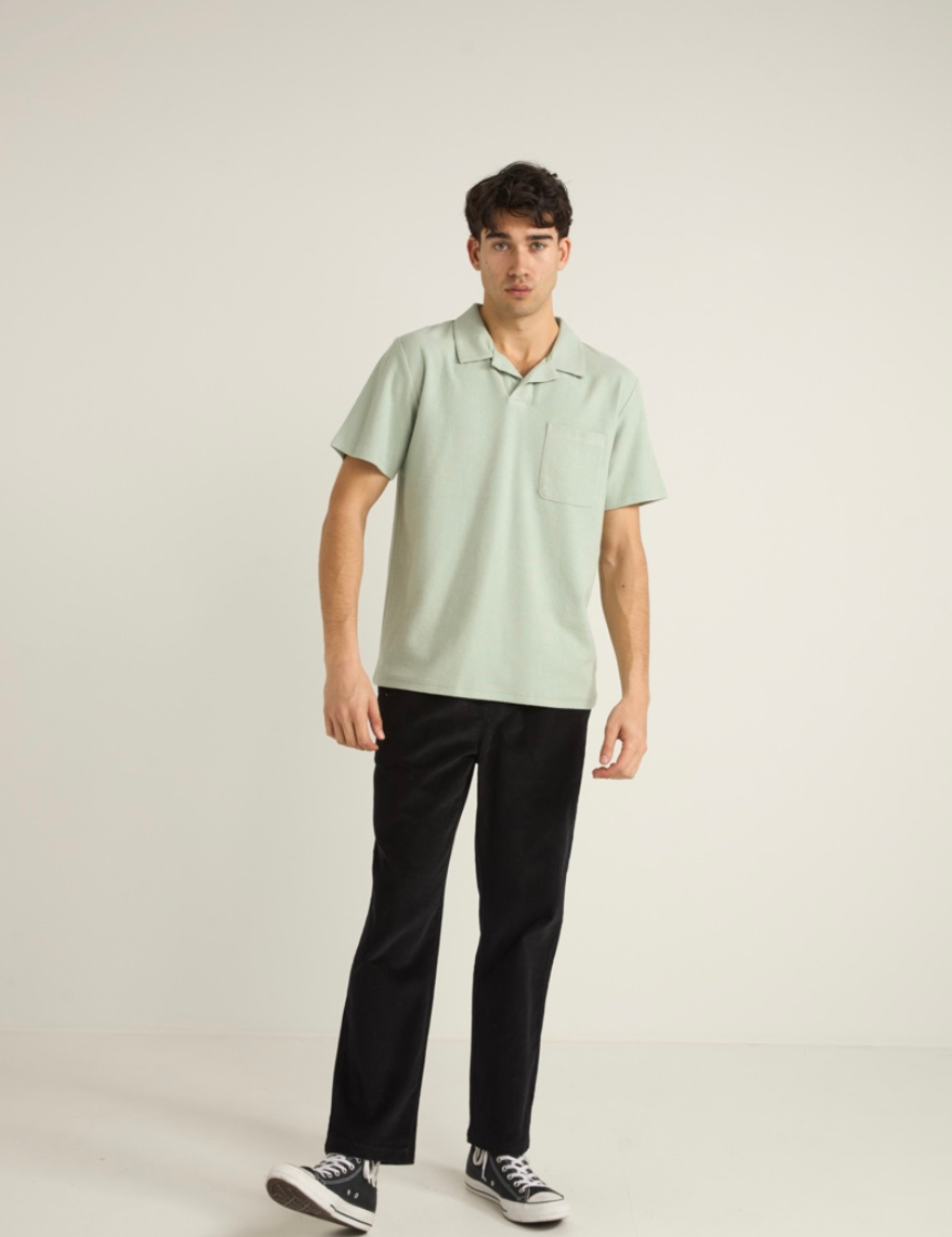 Rhythm Seafoam Green Blue Vintage Terry Polo Terrycloth Men’s Top for Men Spring Summer SS Short Sleeve Shirt Athens GA Georgia Kempt Menswear Store Near Me
