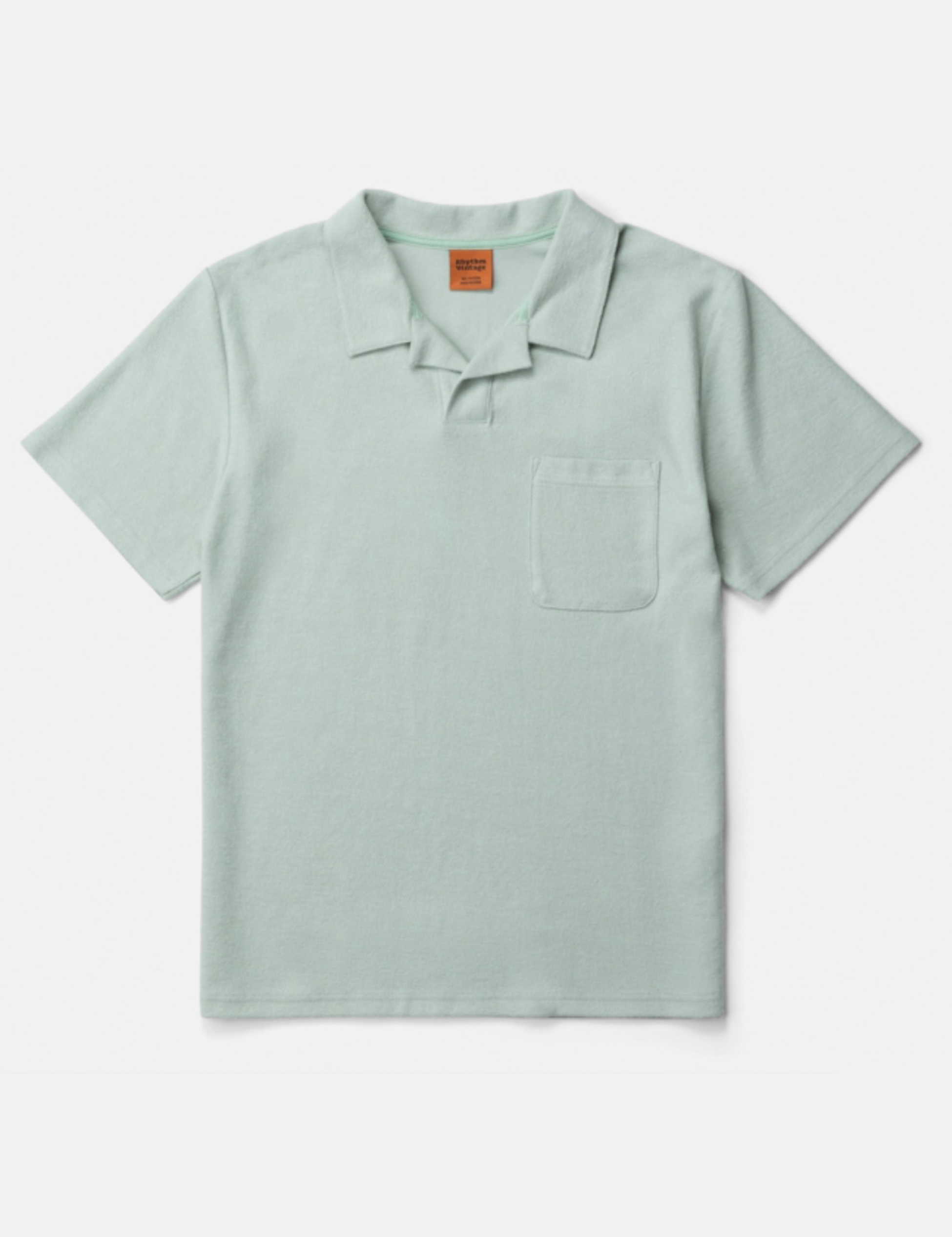 Rhythm Seafoam Green Blue Vintage Terry Polo Terrycloth Men’s Top for Men Spring Summer SS Short Sleeve Shirt Athens GA Georgia Kempt Menswear Store Near Me