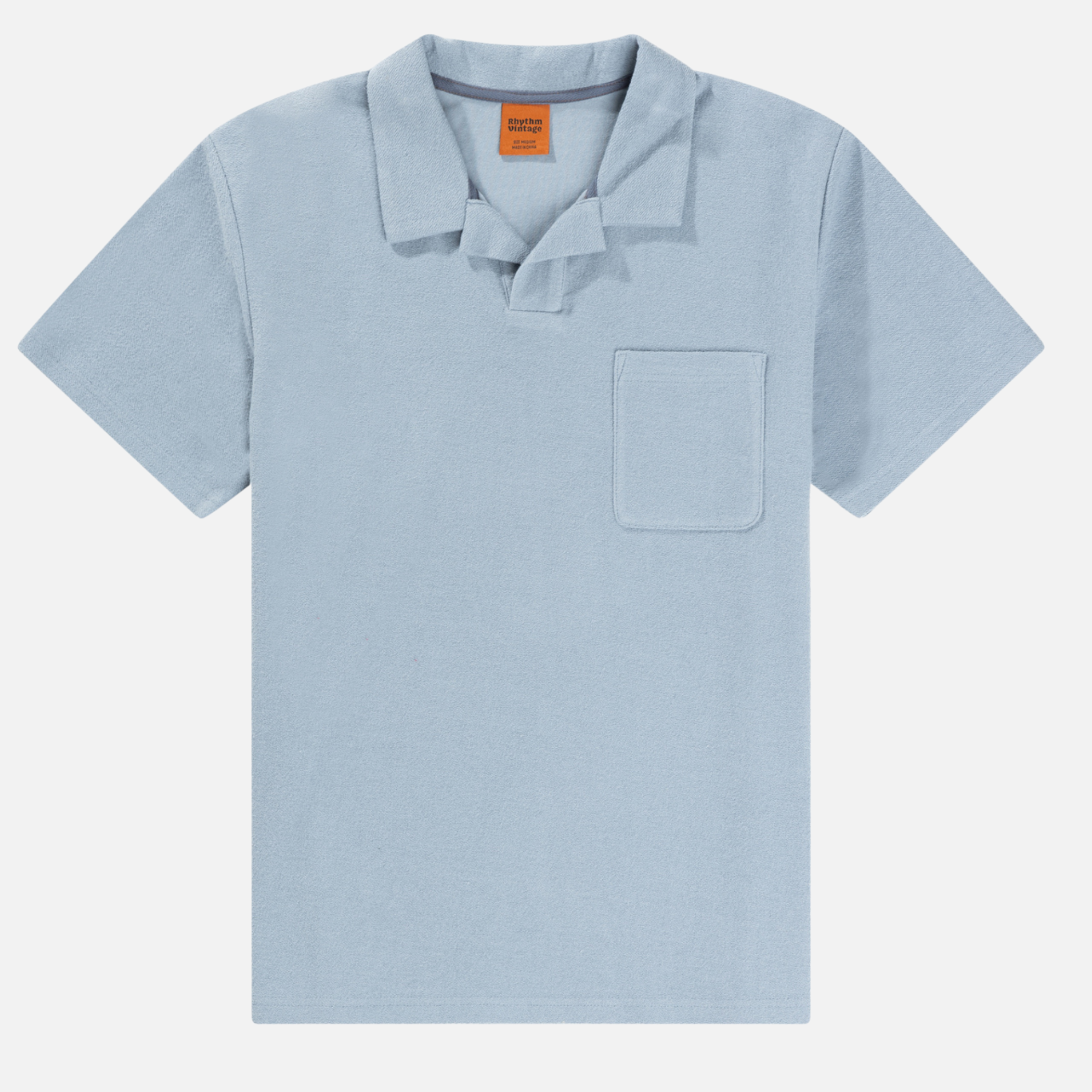 Rhythm Vintage Terry Terrycloth Polo Men’s Collared SS Short Sleeve Shirt Spring Summer Slate Blue Tops for Men Athens GA Georgia Kempt Menswear Store Near Me