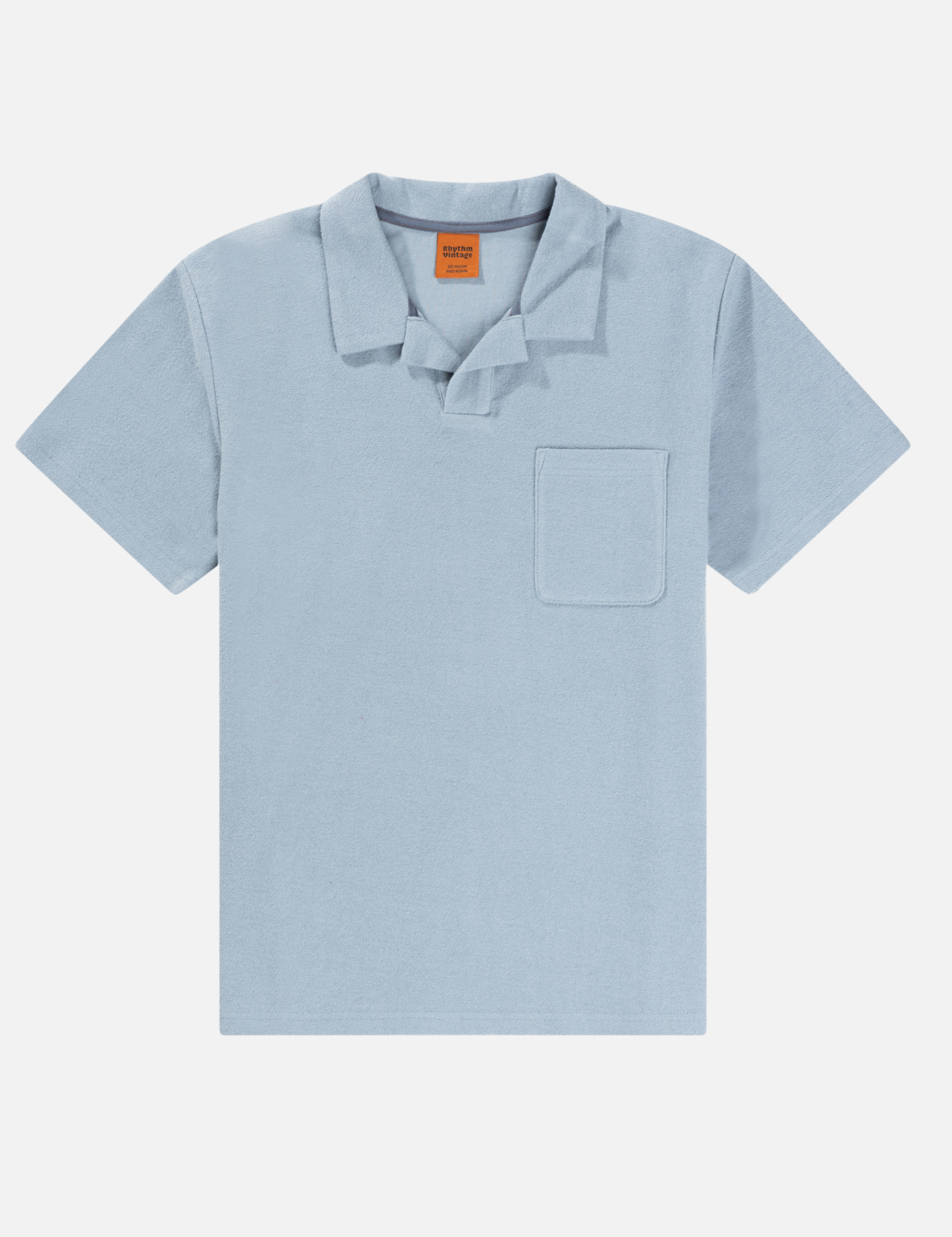 Rhythm Vintage Terry Terrycloth Polo Men’s Collared SS Short Sleeve Shirt Spring Summer Slate Blue Tops for Men Athens GA Georgia Kempt Menswear Store Near Me