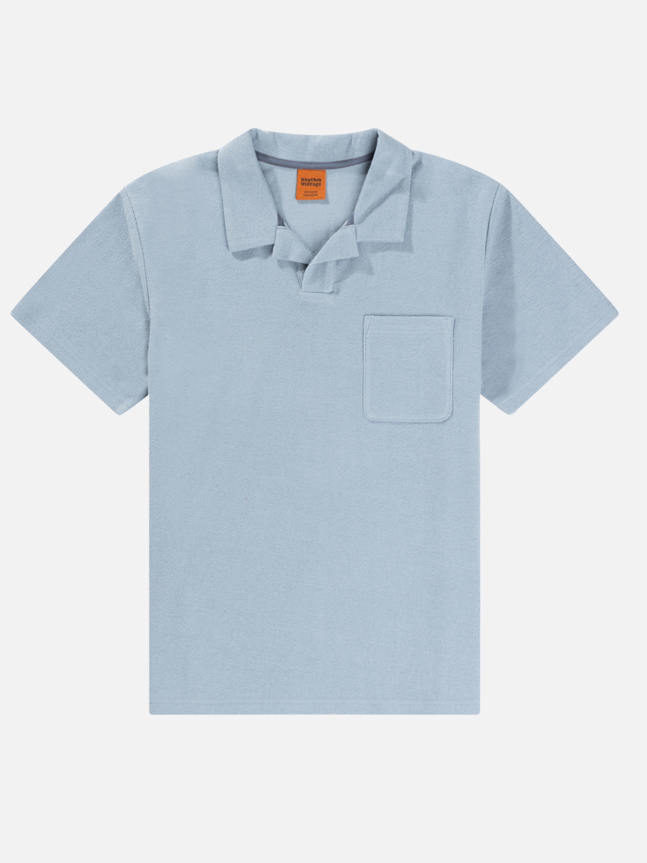 Rhythm Vintage Terry Terrycloth Polo Men’s Collared SS Short Sleeve Shirt Spring Summer Slate Blue Tops for Men Athens GA Georgia Kempt Menswear Store Near Me