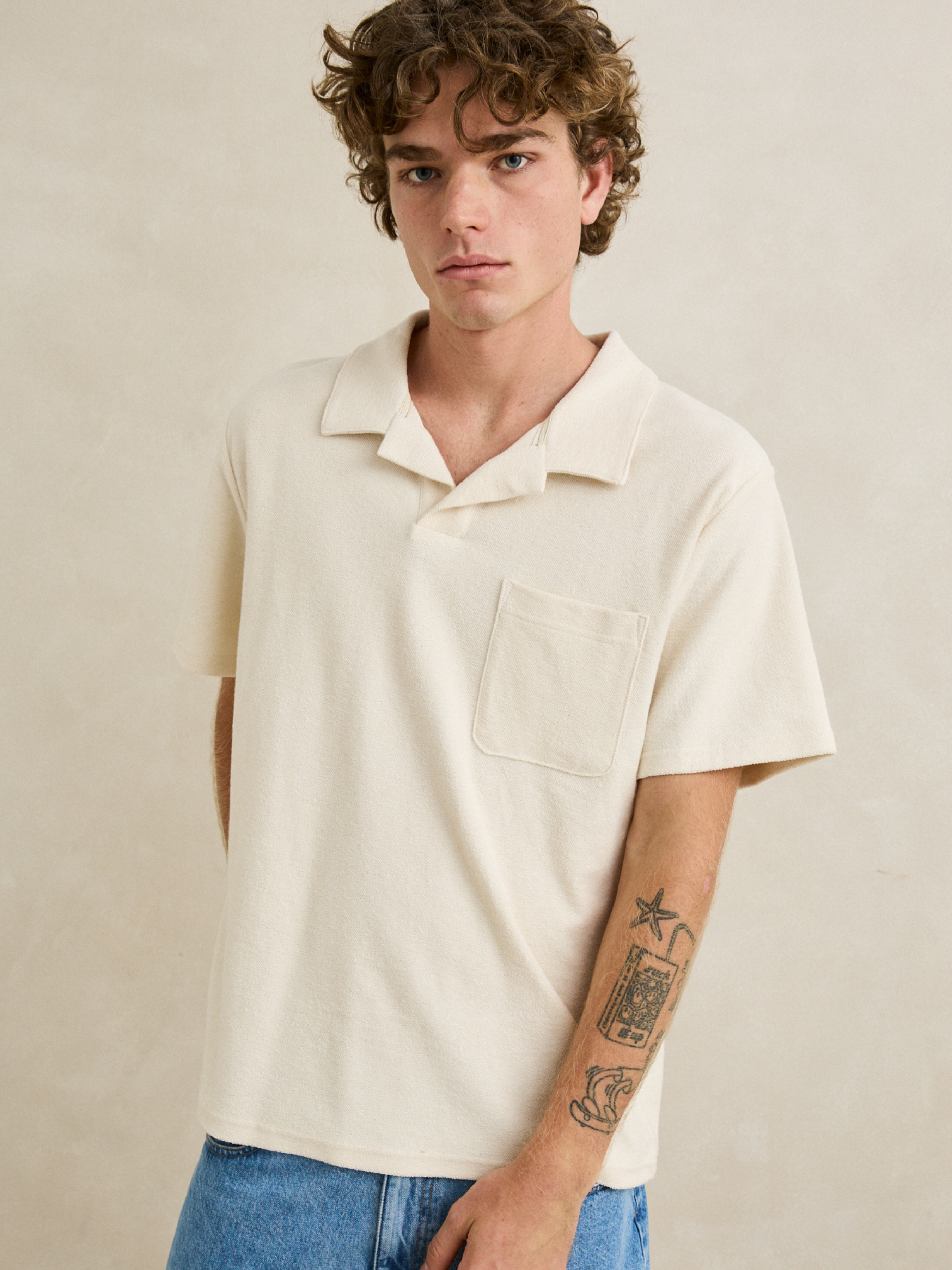 Rhythm Vintage Terry Polo - Natural
