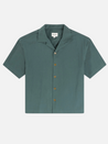 Rhythm Relaxed Texture Shirt Teal Blue Green Spring Summer Textured Cropped Shirt Button Down Collared Tops for Men Men’s Top Athens GA Georgia Kempt Menswear Store Near Me