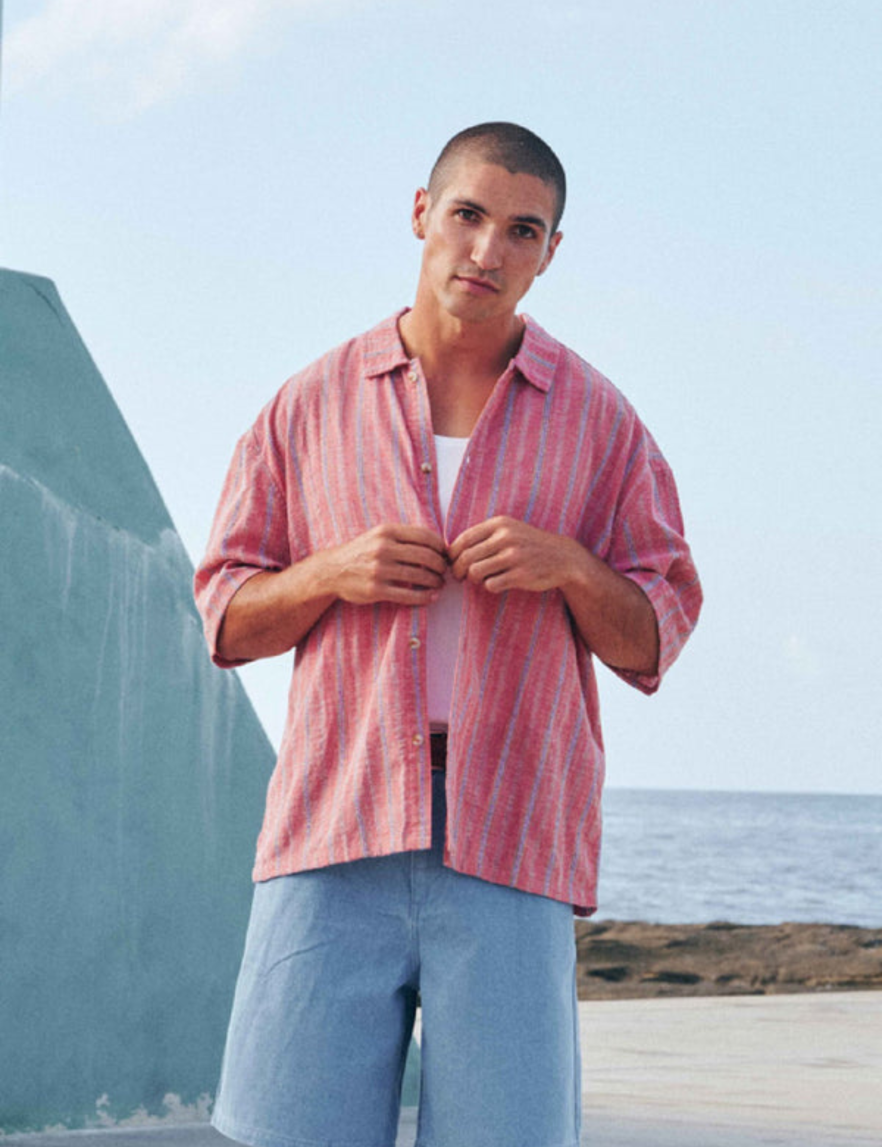 Rhythm Charlie Relaxed Shirt Red Spring Summer Men's Casual Collared Button Up Shirt For Men Athens GA Georgia Kempt Menswear Store Near Me