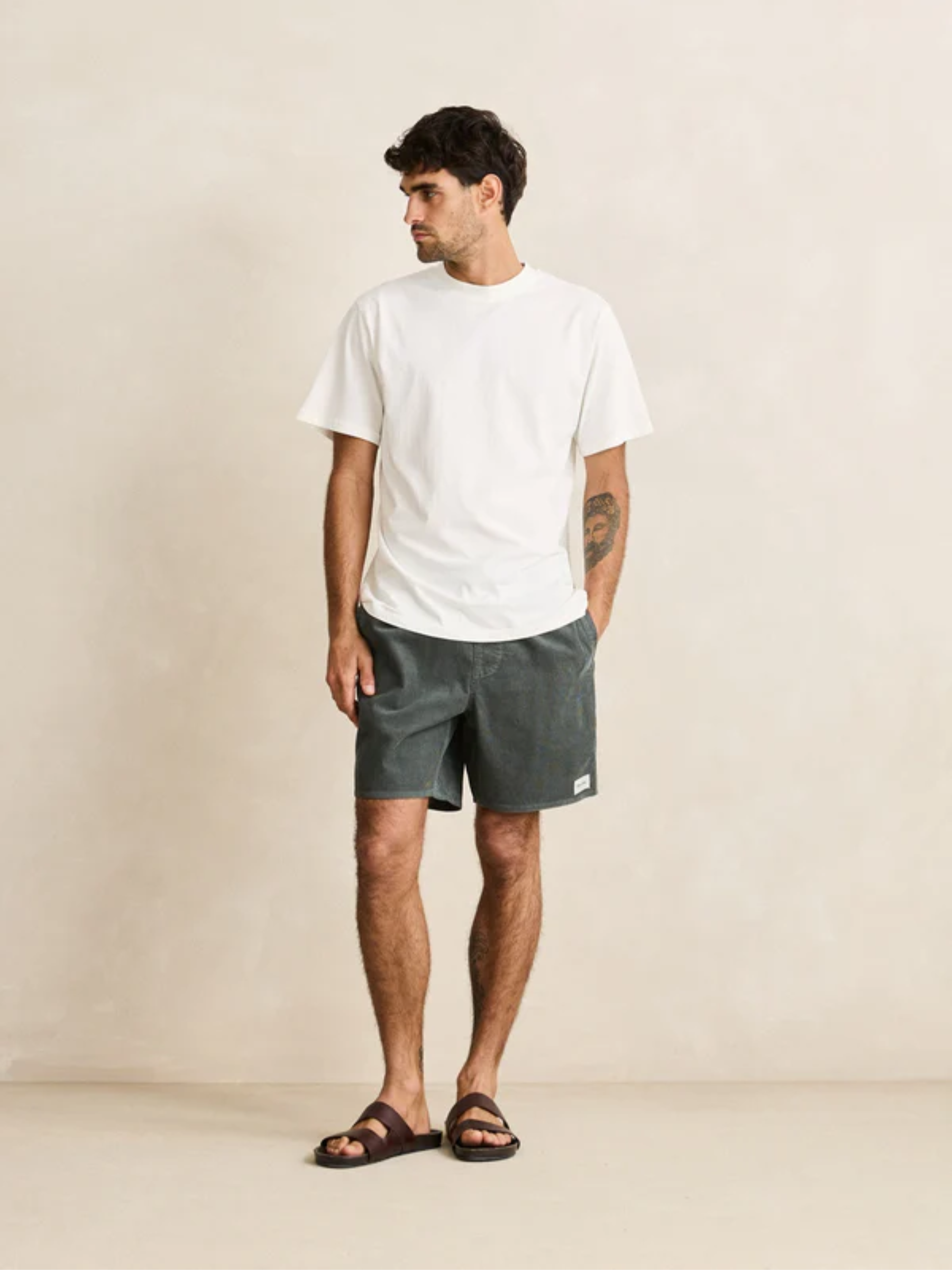 Rhythm Classic Cord Jam Silver Pine Green Men's Corduroy Elastic Waist Short For Men Athens GA Georgia Kempt Menswear Store Near Me