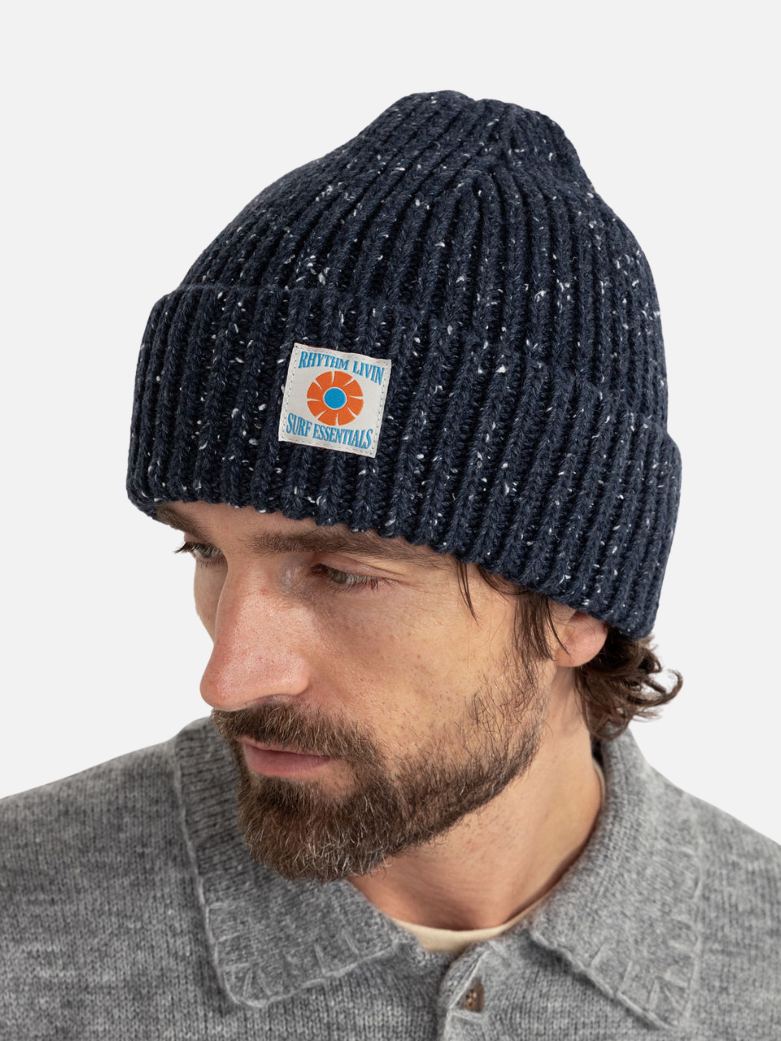Rhythm Livin Habitat Beanie Navy Blue Men's Chunky Knit Hat Headwear Accessory For Men Athens GA Georgia Kempt Menswear Store Near Me