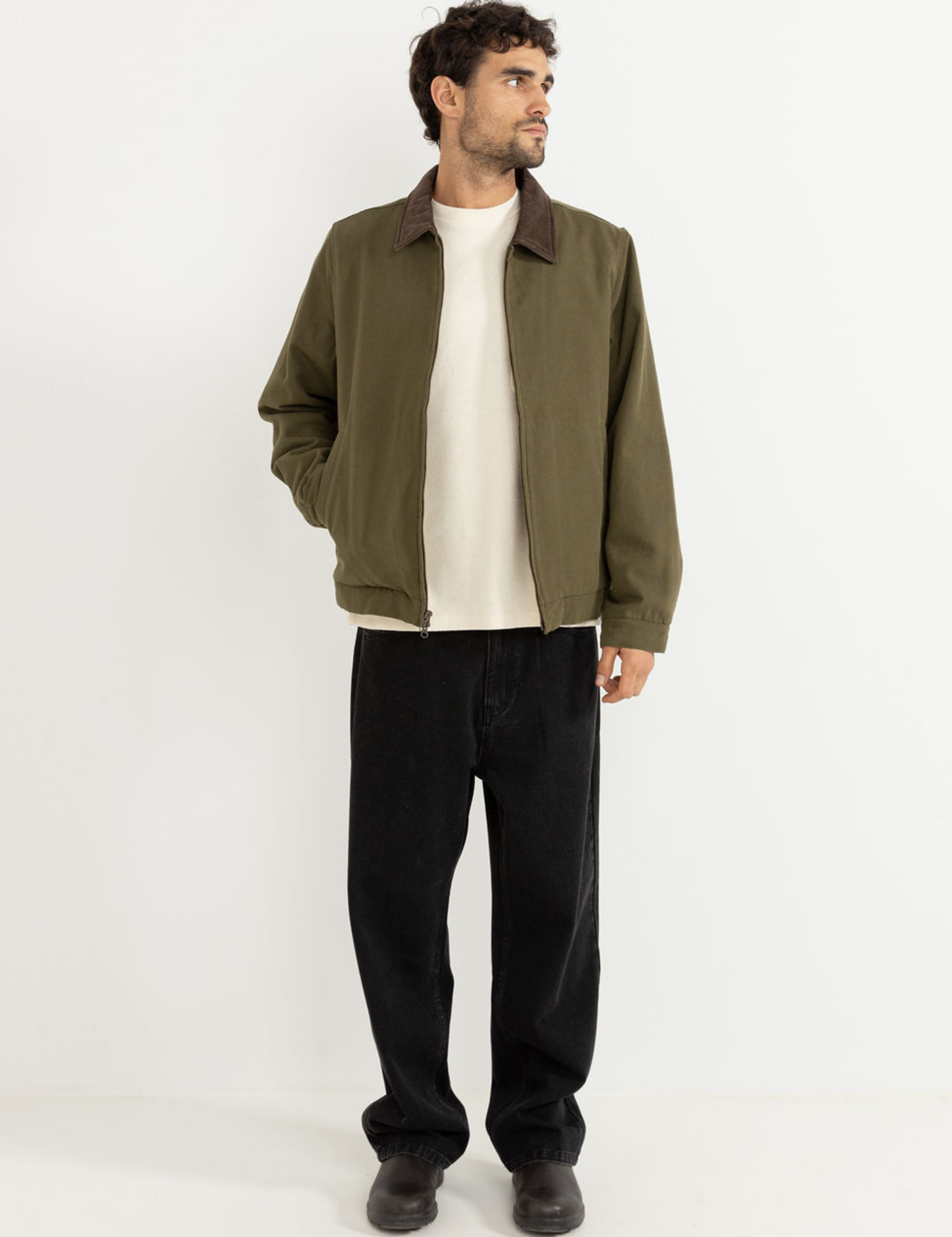 Rhythm James Jacket Olive Collared LS Long Sleeve Men’s Outerwear Top for Fall Winter Athens GA Georgia Kempt Menswear Store Near Me