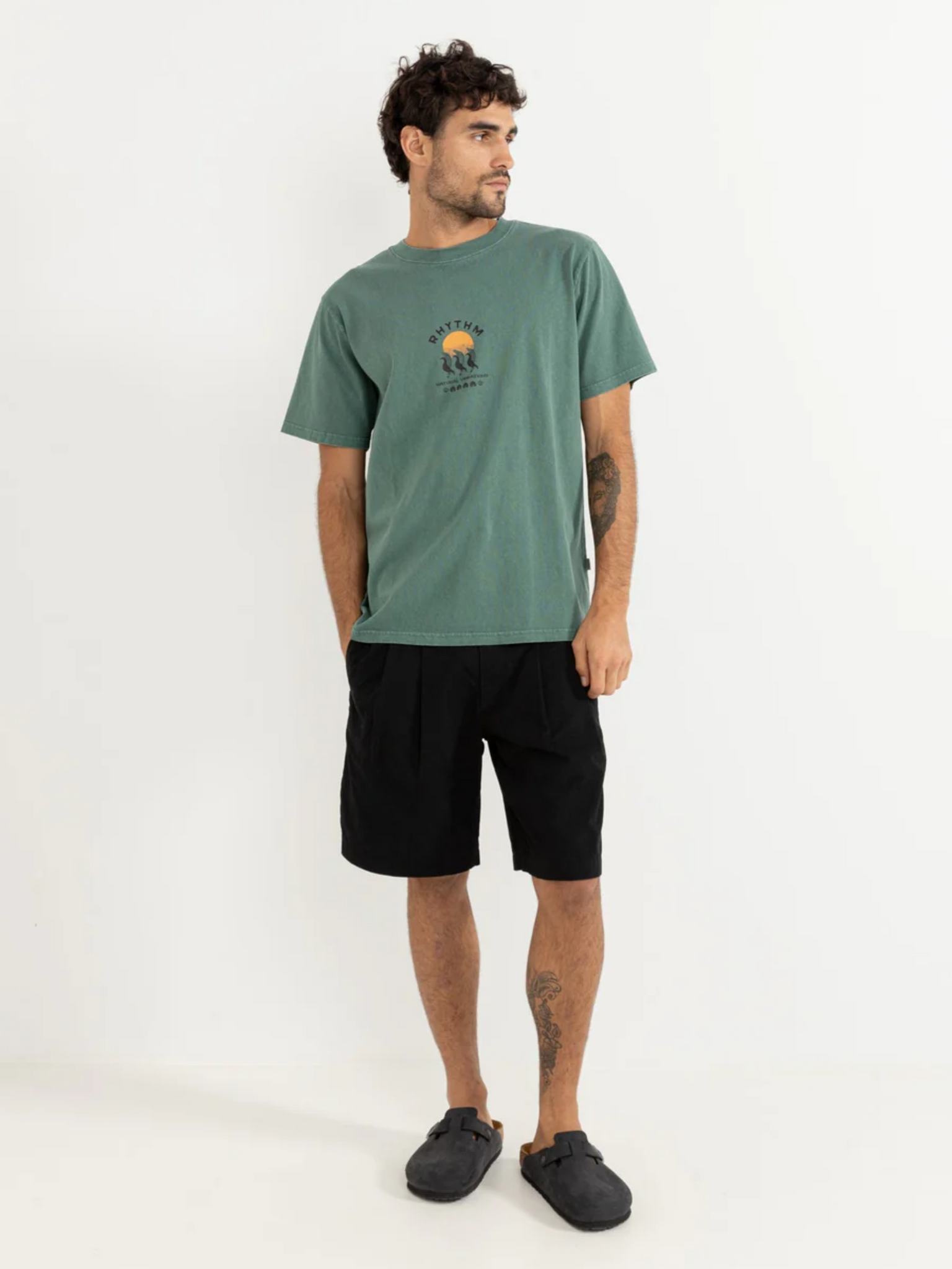 Rhythm Natural Vibrations Vintage SS Short Sleeve T-Shirt Vintage Green Men's Jersey Knit Graphic Tee For Men Athens GA Georgia Kempt Menswear Store Near Me