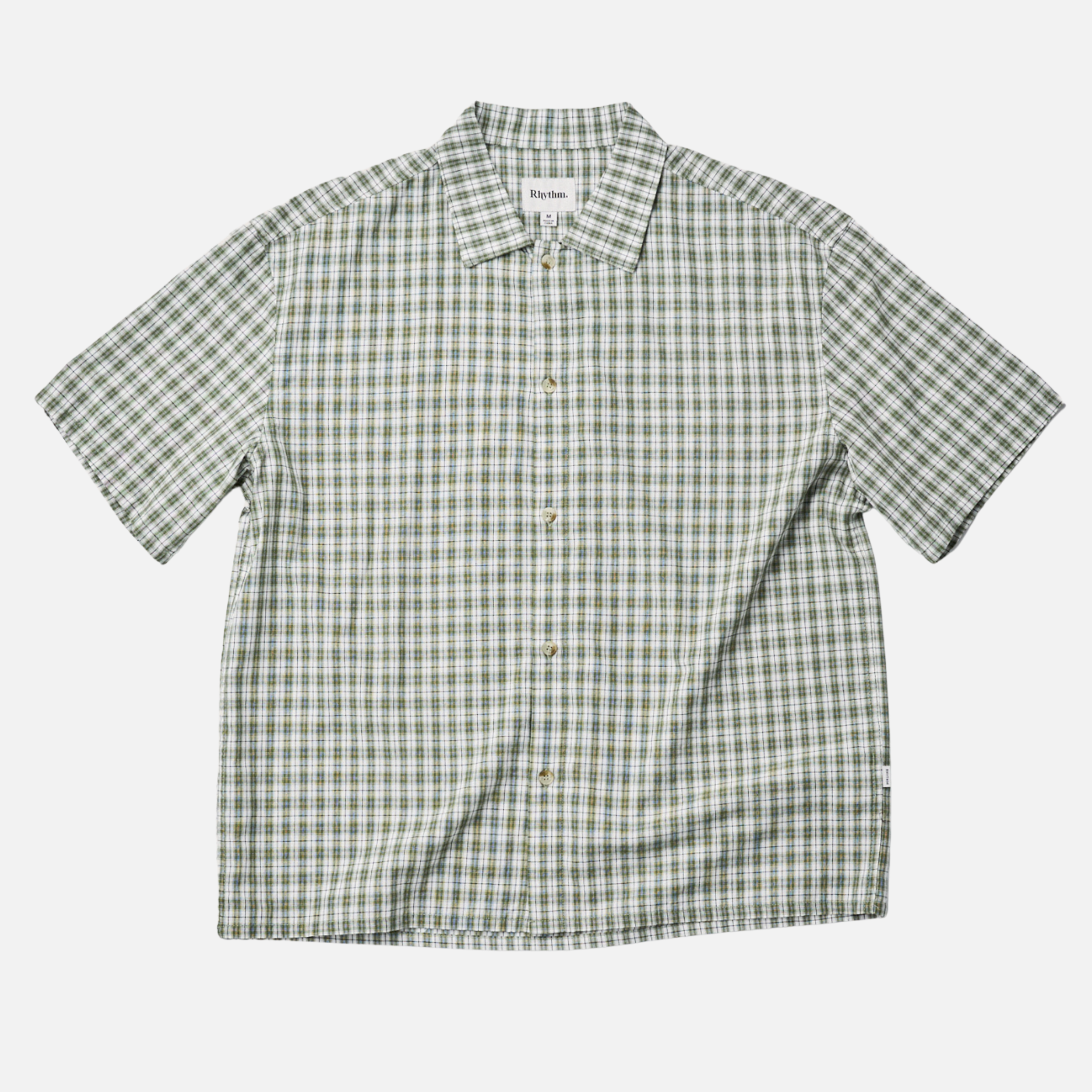 Rhythm Phases Relaxed SS Shirt Green Men's Oversized Button Up Relaxed Short Sleeve Shirt For Men Athens GA Kempt Men's Clothing Shop Near Me