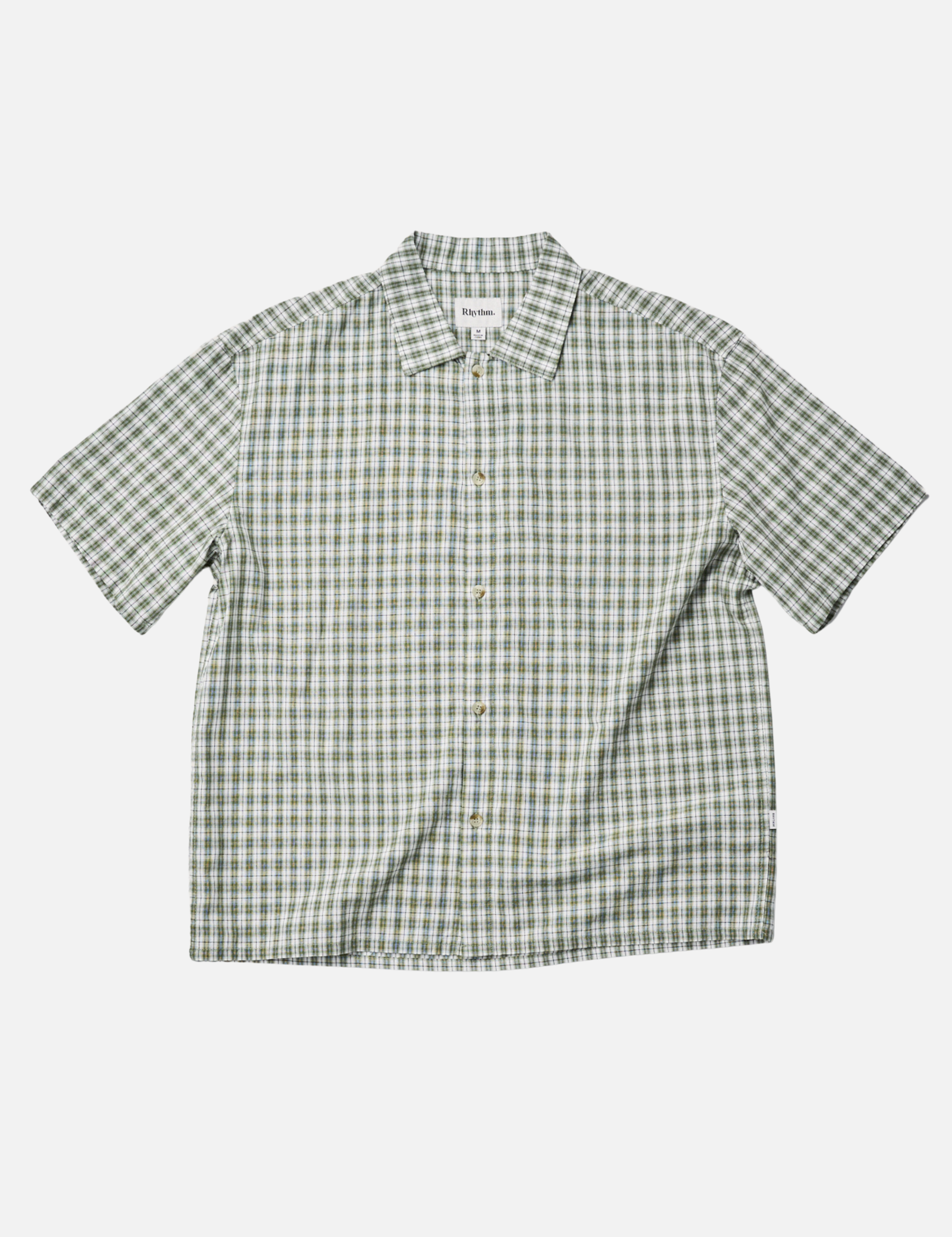 Rhythm Phases Relaxed SS Shirt Green Men's Oversized Button Up Relaxed Short Sleeve Shirt For Men Athens GA Kempt Men's Clothing Shop Near Me