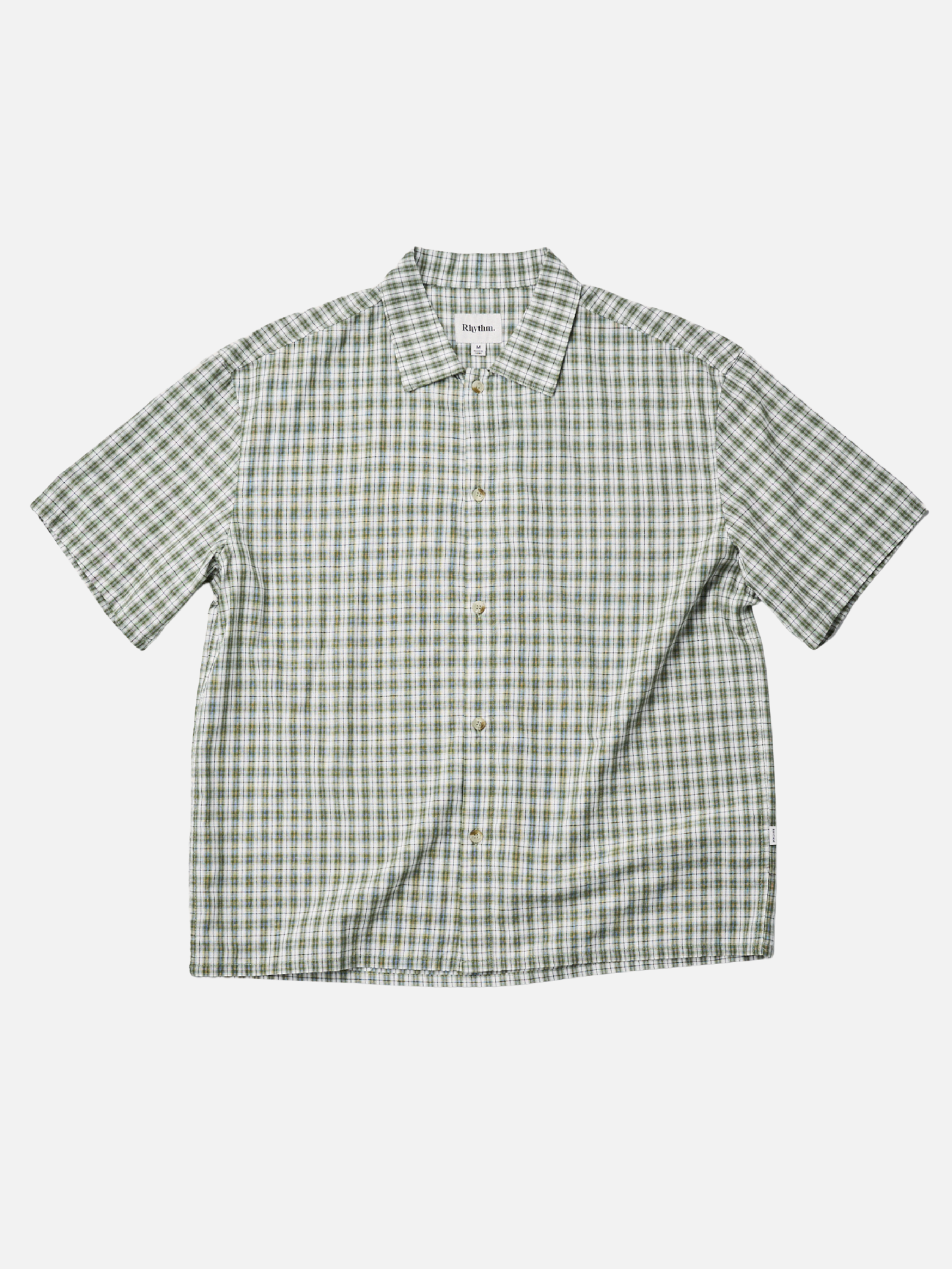 Rhythm Phases Relaxed SS Shirt Green Men's Oversized Button Up Relaxed Short Sleeve Shirt For Men Athens GA Kempt Men's Clothing Shop Near Me