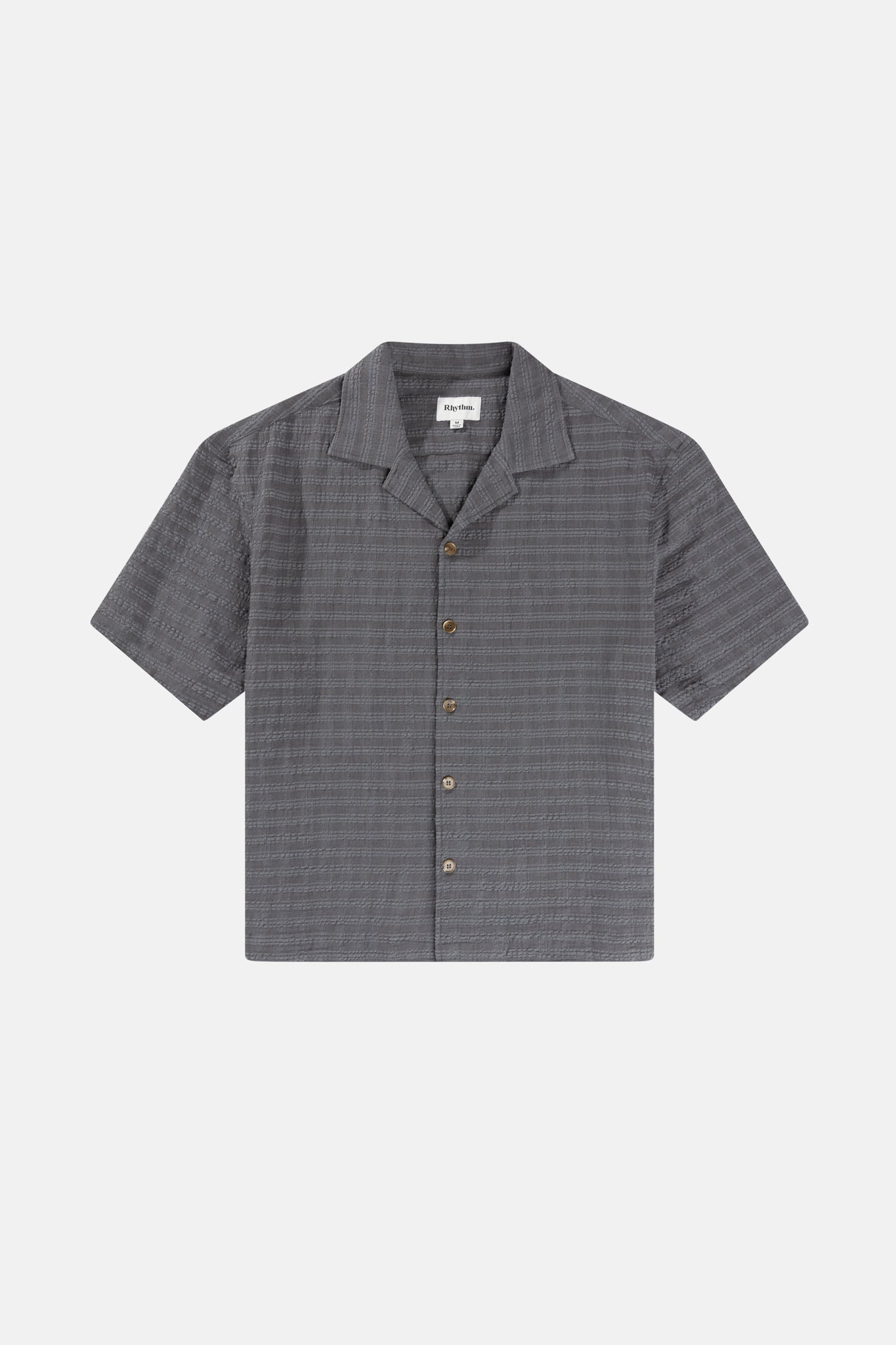 Rhythm Relaxed Textured SS Shirt - Charcoal