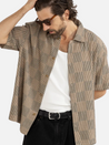 Rhythm Tanner Check SS Short Sleeve Shirt Tobacco Men's Relaxed Fit Button Up Casual Shirt For Men Athens GA Georgia Kempt Menswear Store Near Me