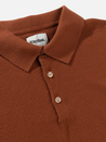 rhythm textured knit ss short sleeve sweater polo clay burnt orange 100% cotton kempt athens ga georgia men's clothing store