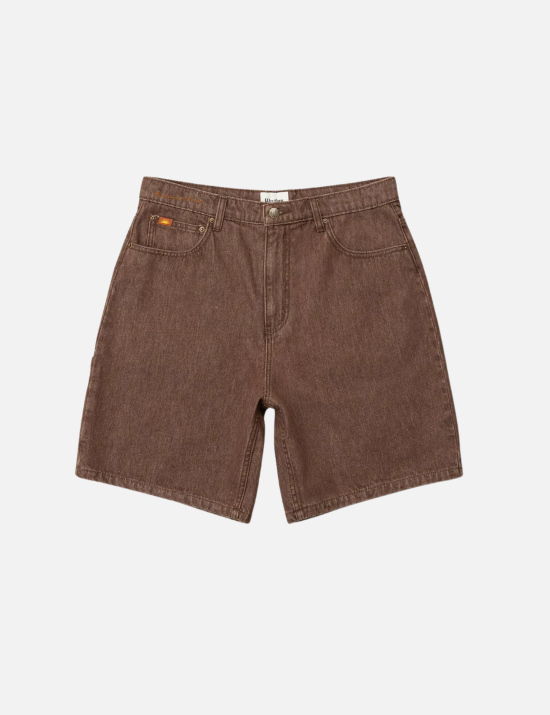 Rhythm Toby Denim Short Washed Brown Men's Relaxed Fit Jort Jean Short For Men Athens GA Georgia Kempt Menswear Store Near Me