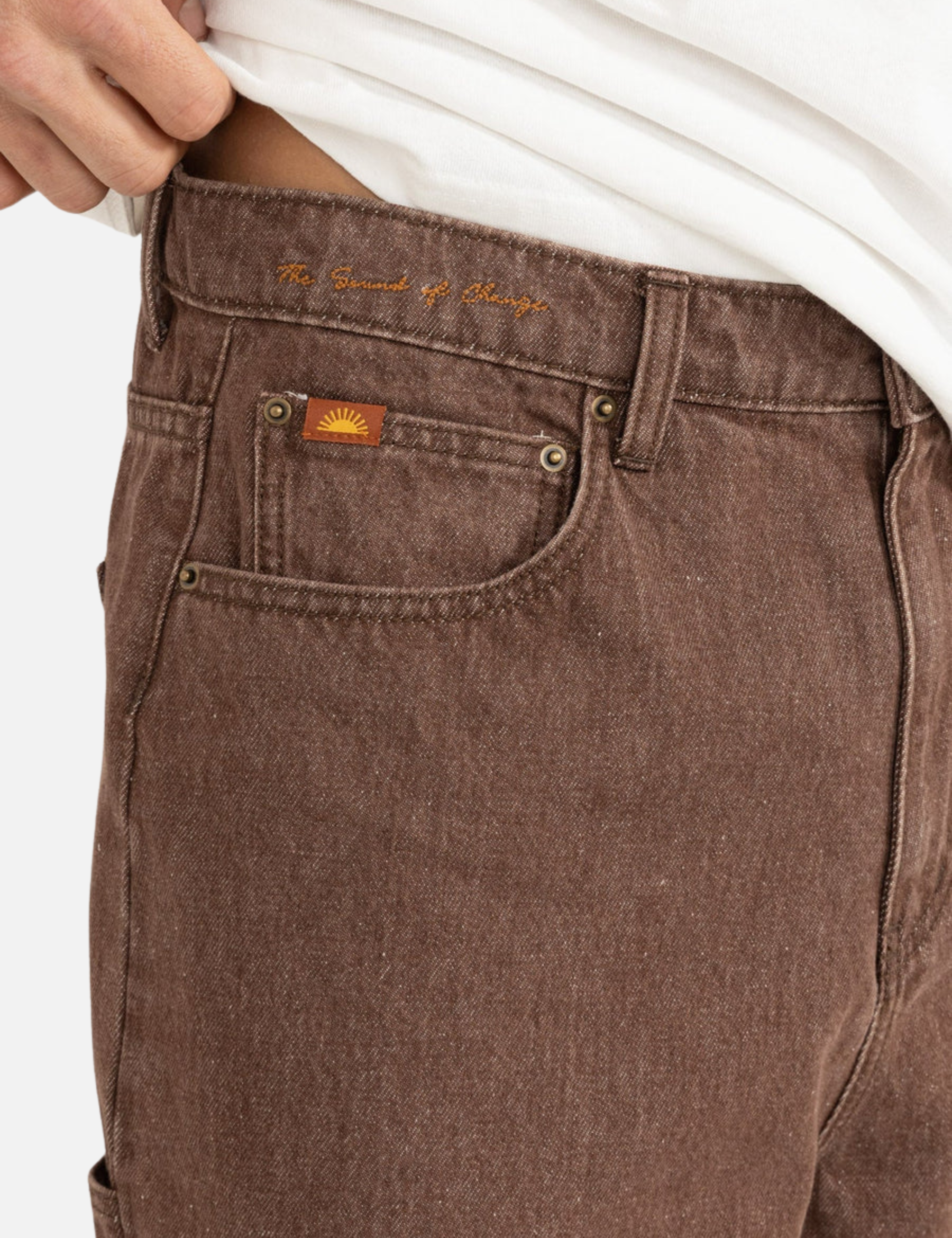 Rhythm Toby Denim Short Washed Brown Men's Relaxed Fit Jort Jean Short For Men Athens GA Georgia Kempt Menswear Store Near Me